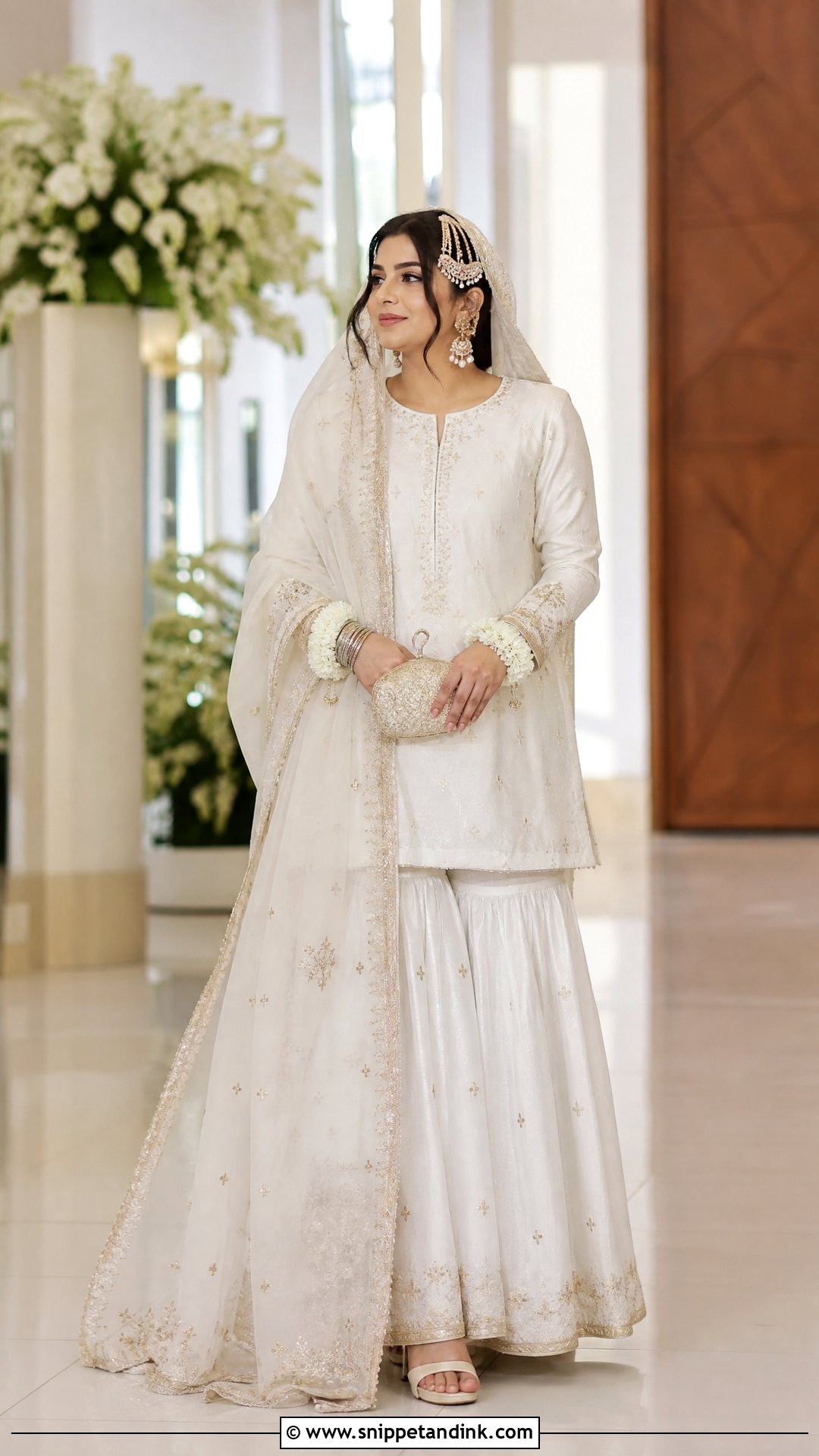 White Sharara Nikah Dress - Snippet and Ink - 20 White Nikah Dress Pakistani Bridal Ideas