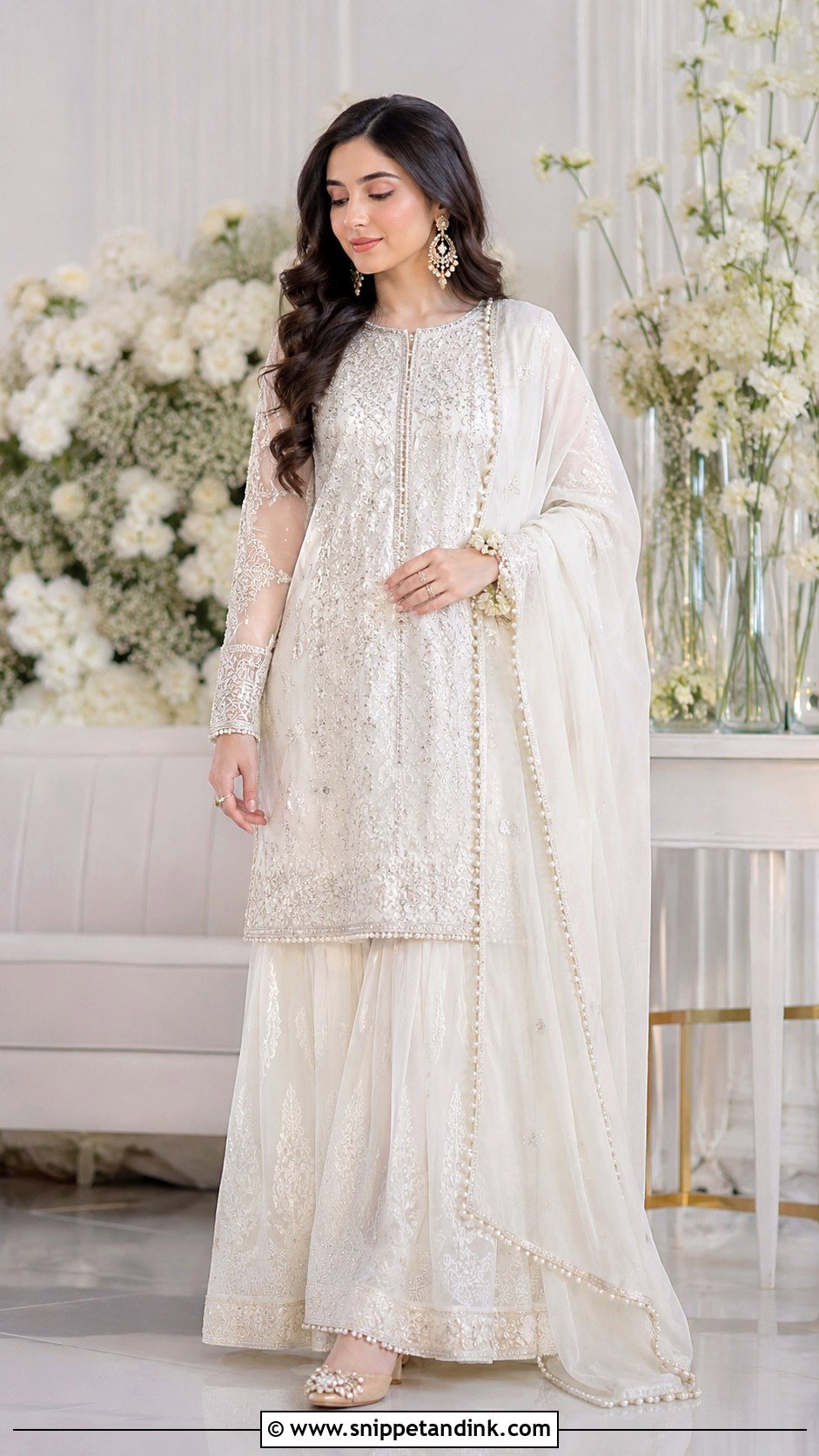 White Sharara Nikkah Outfit - Snippet and Ink - 25 White Nikkah Outfit Ideas