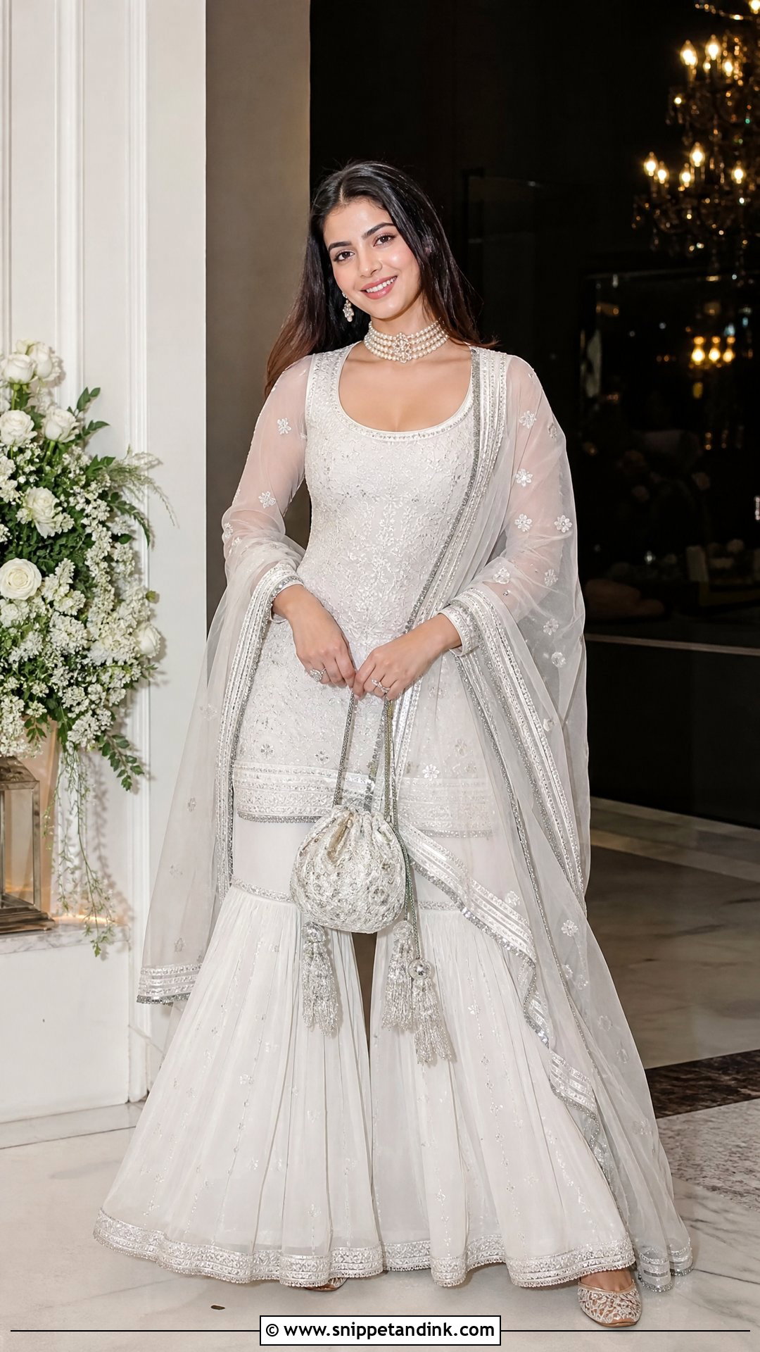 White Sharara Suit With Short Kurta - Snippet and Ink - 20 Simple White Indian Dress Ideas