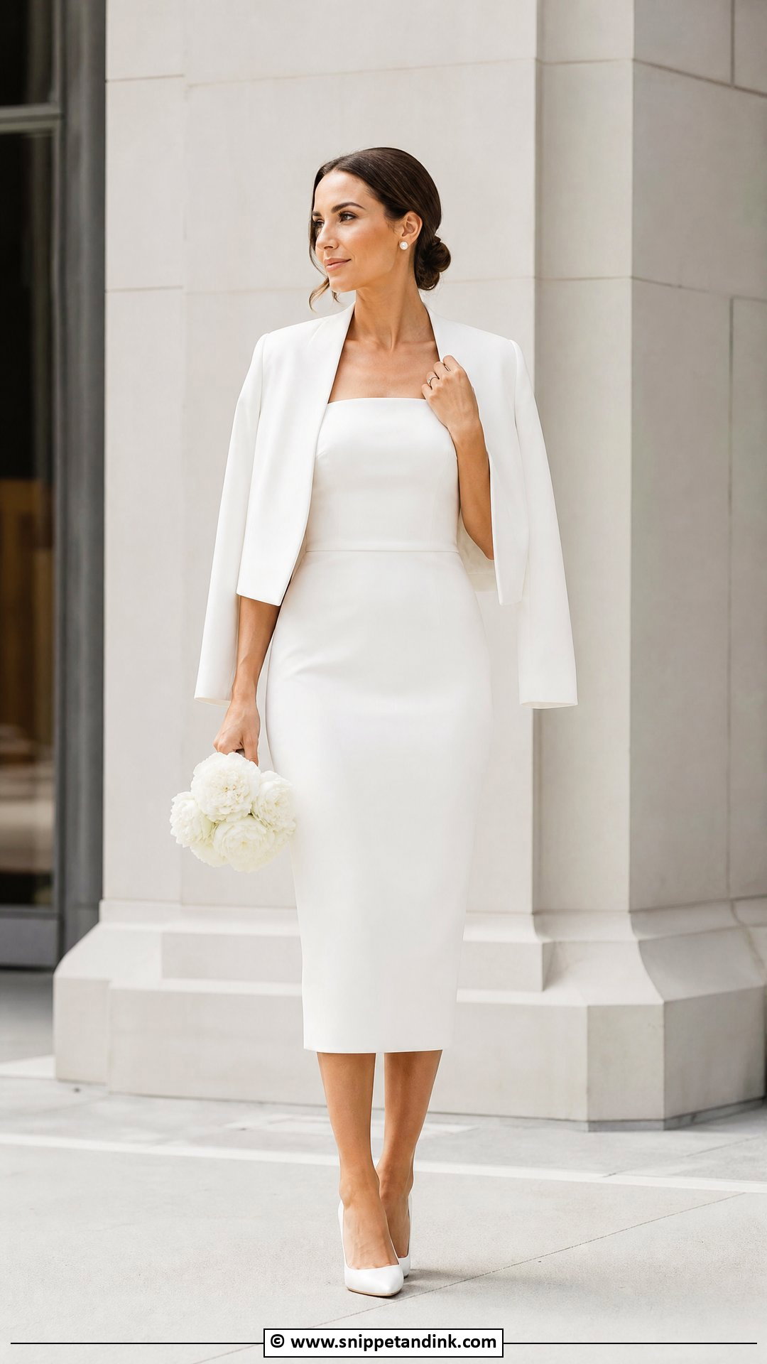 White Sheath Civil Wedding Dress - Snippet and Ink - 35 Civil Wedding Dresses