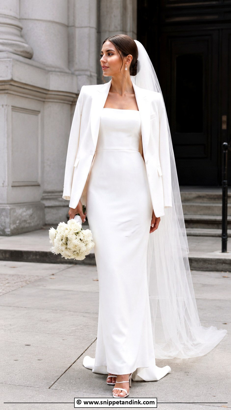 White Sheath Wedding Dress - Snippet and Ink - 35 White Wedding Dresses