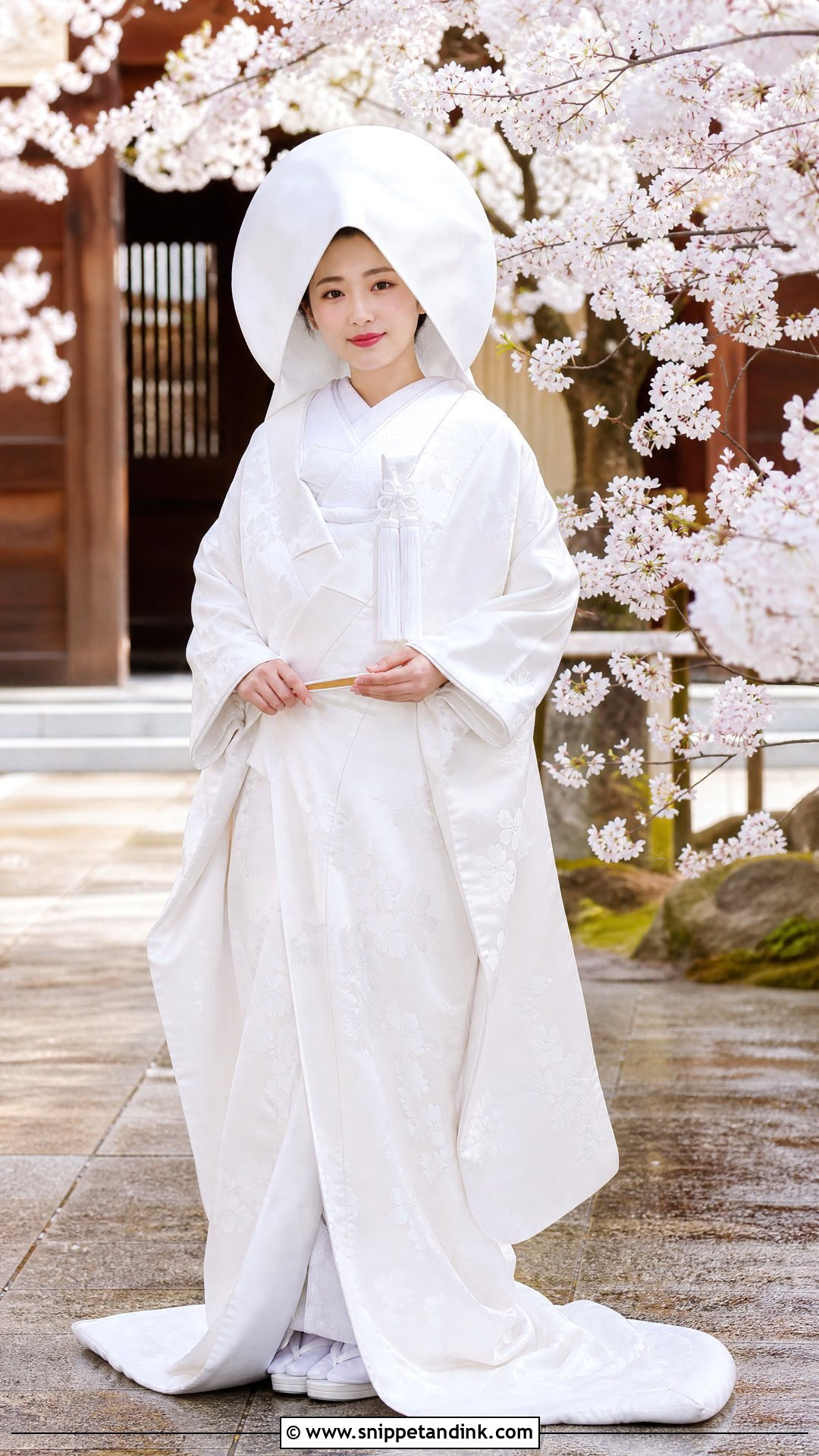 White Shiromuku Sakura Wedding Kimono - Snippet and Ink - 20 Sakura Wedding Dress Ideas