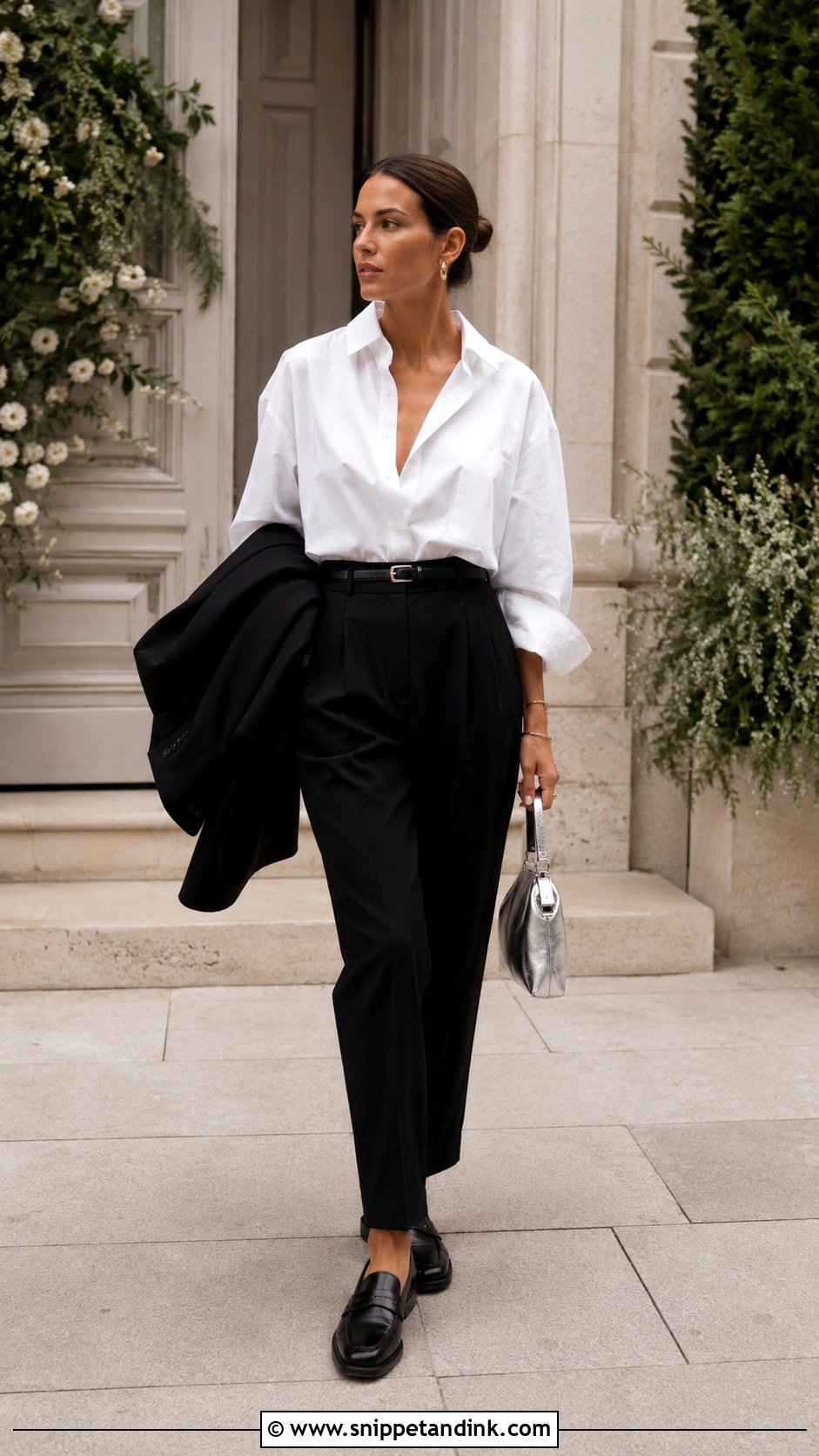 White Shirt And Black Trouser Wedding Outfit - Snippet and Ink - 25 Gender Neutral Wedding Outfit Ideas