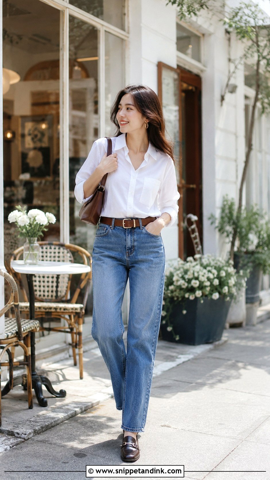 White Shirt And Jeans Prenup Outfit - Snippet and Ink - 30 Prenup Outfit Ideas