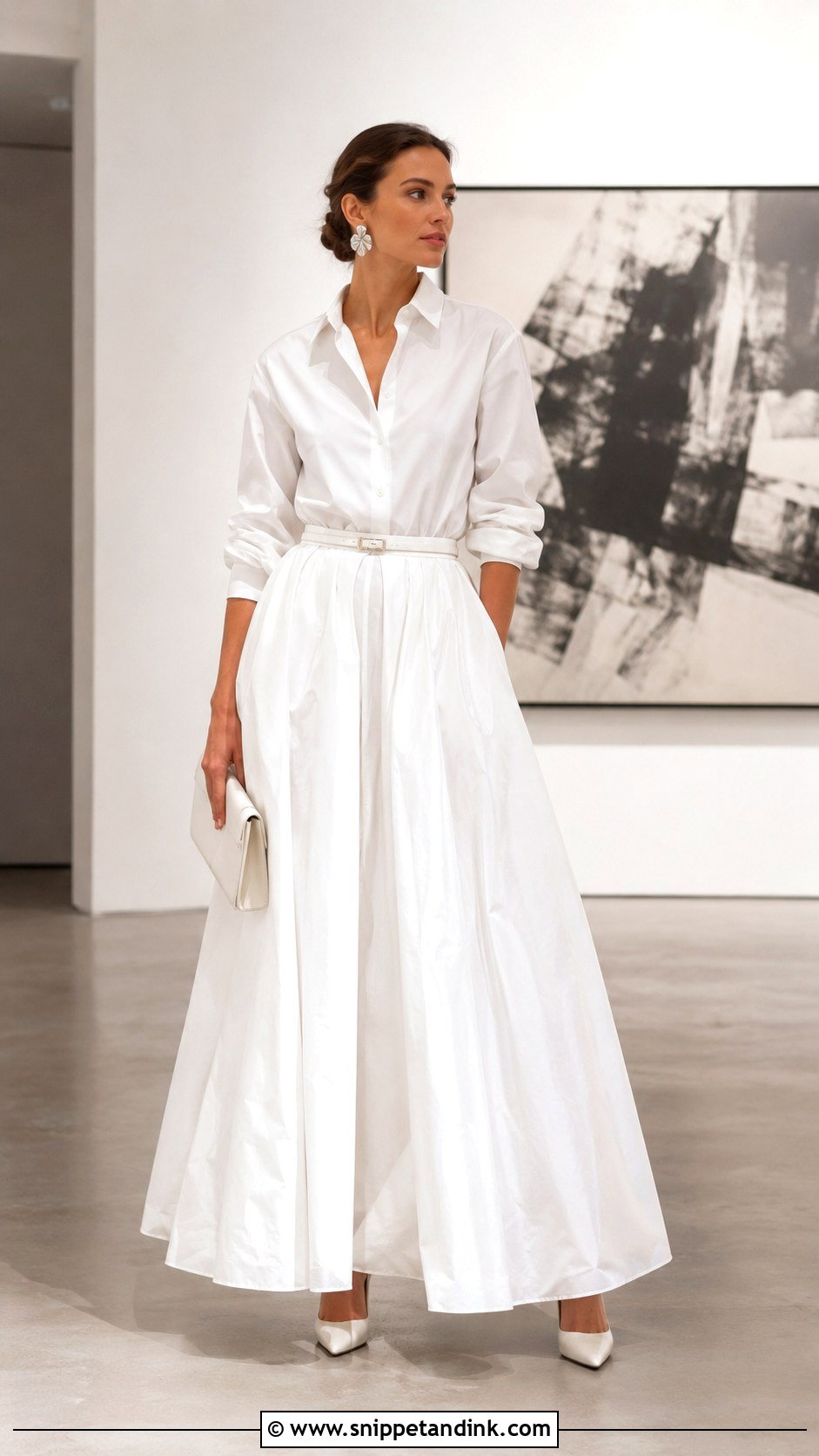 White Shirt And Maxi Skirt Wedding Outfit - Snippet and Ink - 20 Anti Bride Wedding Dress Ideas