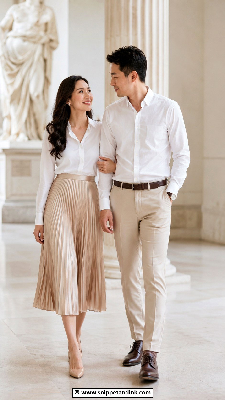 White Shirt And Skirt Pre Wedding Outfit - Snippet and Ink - 30 Pre Wedding Clothes Idea Ideas