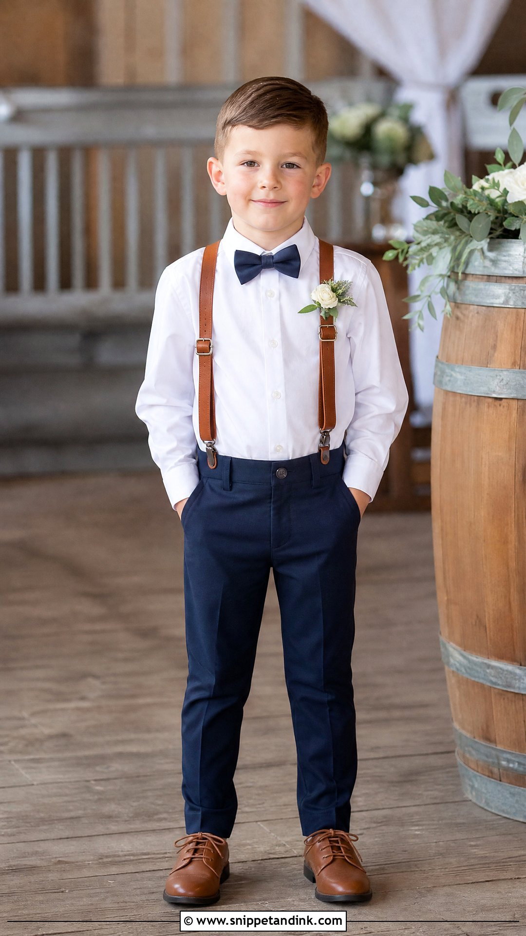 White Shirt And Suspenders Boys Wedding Outfit - Snippet and Ink - 20 Wedding Dress for Kids Boys Ideas