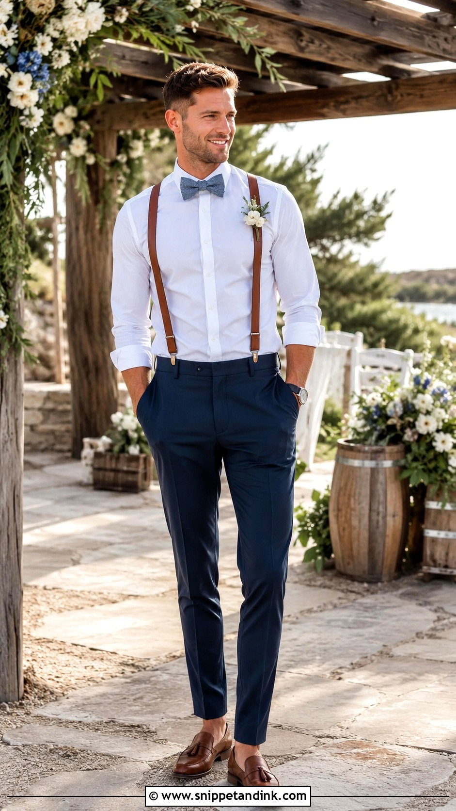 White Shirt And Suspenders Bridesman Attire - Snippet and Ink - 20 Bridesmen Attire Ideas