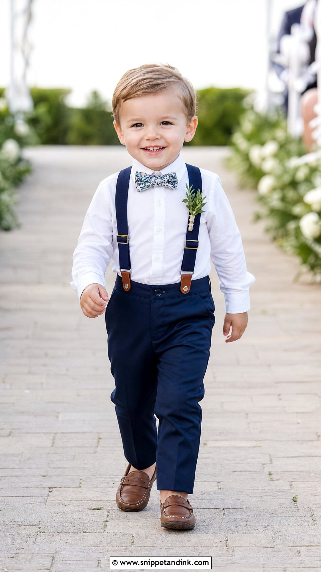 White Shirt And Suspenders Ring Bearer Outfit - Snippet and Ink - 20 Ringbearers Outfits