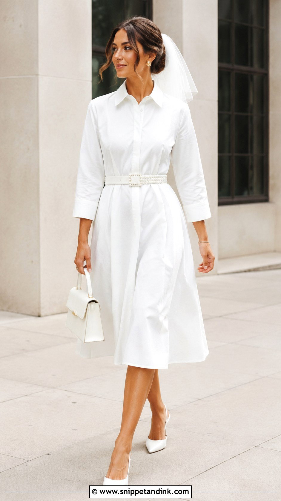 White Shirt Dress City Hall Wedding Outfit - Snippet and Ink - 20 City Hall Wedding Dress Civil Ceremony Outfit Ideas