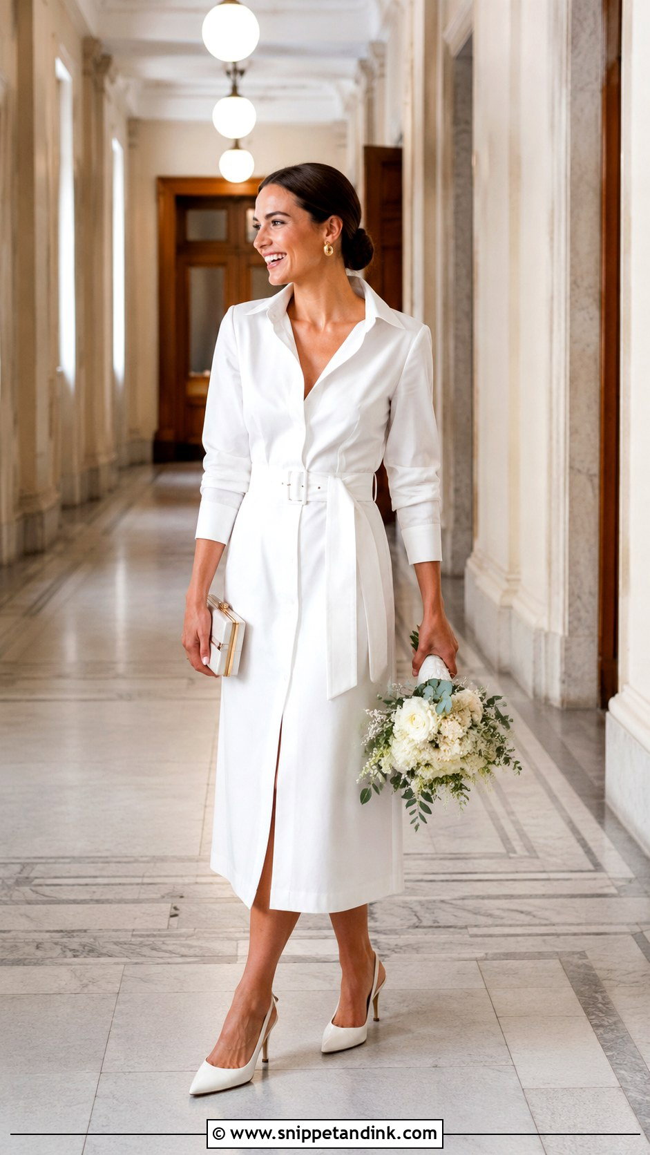 White Shirt Dress City Hall Wedding Outfit - Snippet and Ink - 25 City Hall Wedding Dress Civil Ceremony Ideas