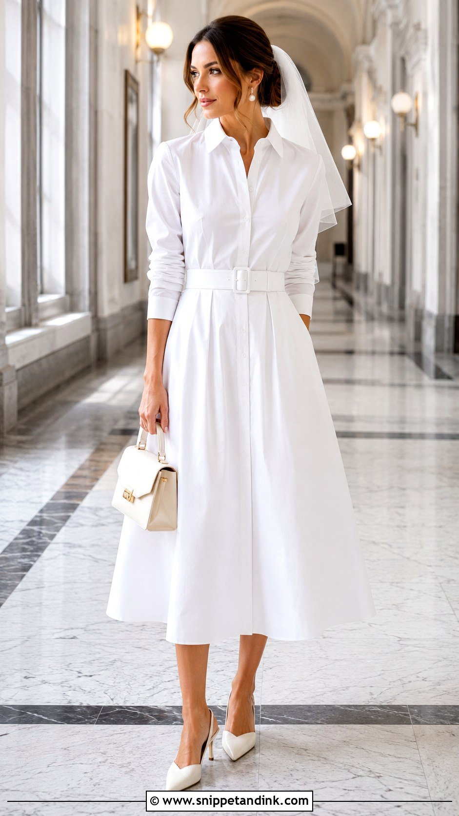 White Shirt Dress Civil Wedding Outfit - Snippet and Ink - 20 Casual Civil Wedding Outfit the Bride Ideas