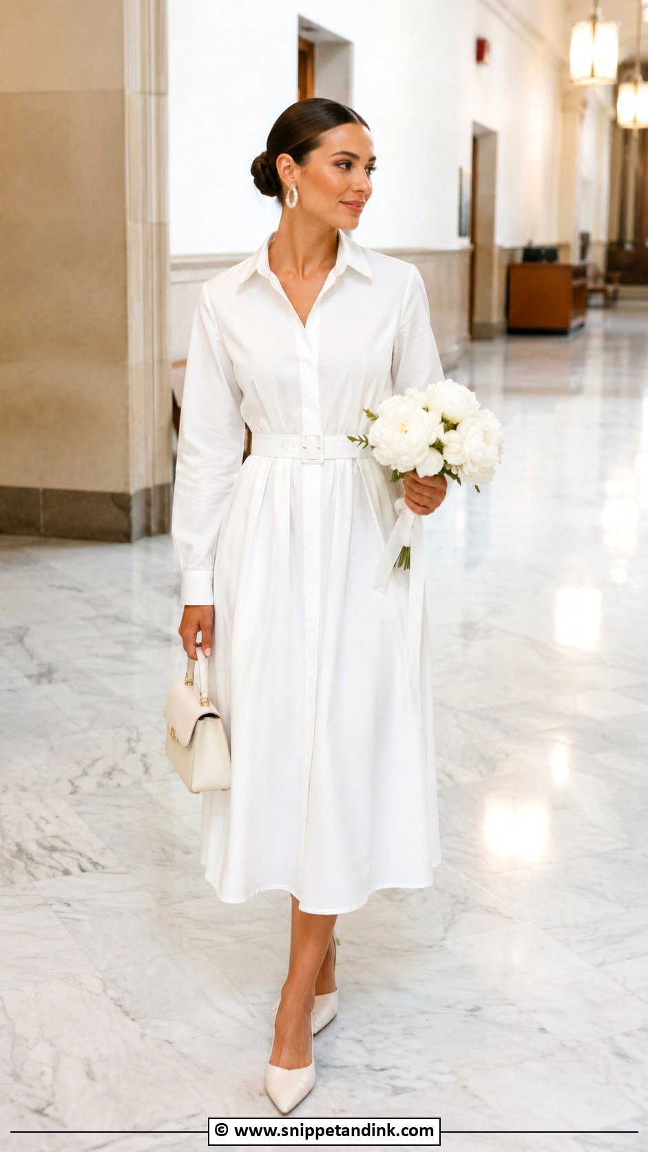 White Shirt Dress Court Marriage Outfit - Snippet and Ink - 25 Court Marriage Outfit Ideas