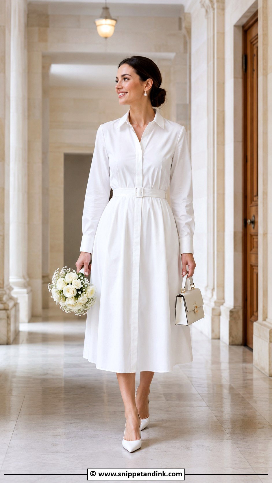 White Shirt Dress Court Wedding Outfit - Snippet and Ink - 30 Court Wedding Outfit the Bride Ideas