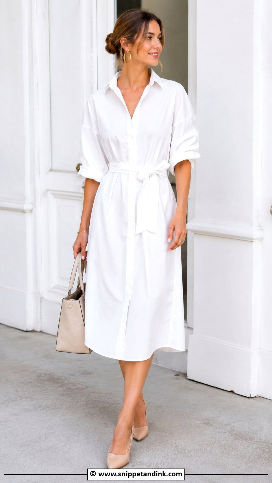 White Shirt Dress For Bride To Be - Snippet and Ink - 30 Bride to Be Dress Ideas for Friends