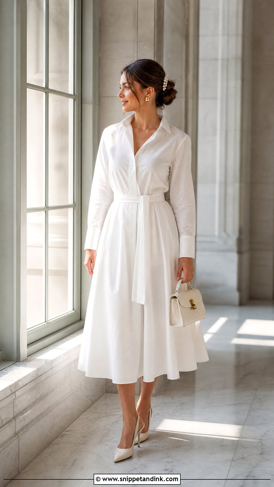 White Shirt Dress Registry Wedding Outfit - Snippet and Ink - 20 Registry Wedding Outfit Ideas