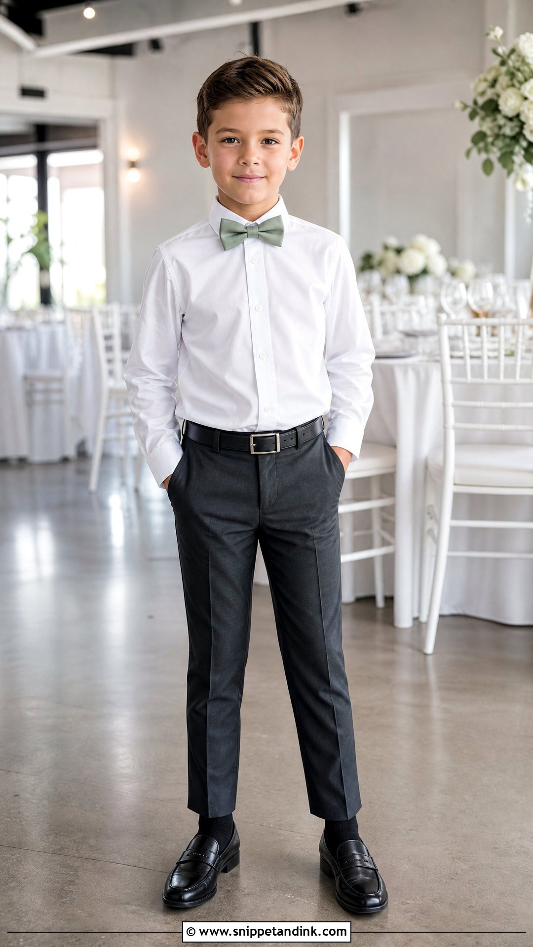 White Shirt and Bow Tie Wedding Outfit for Boys - Snippet and Ink - 20 Wedding Outfit for Boys Kids Ideas