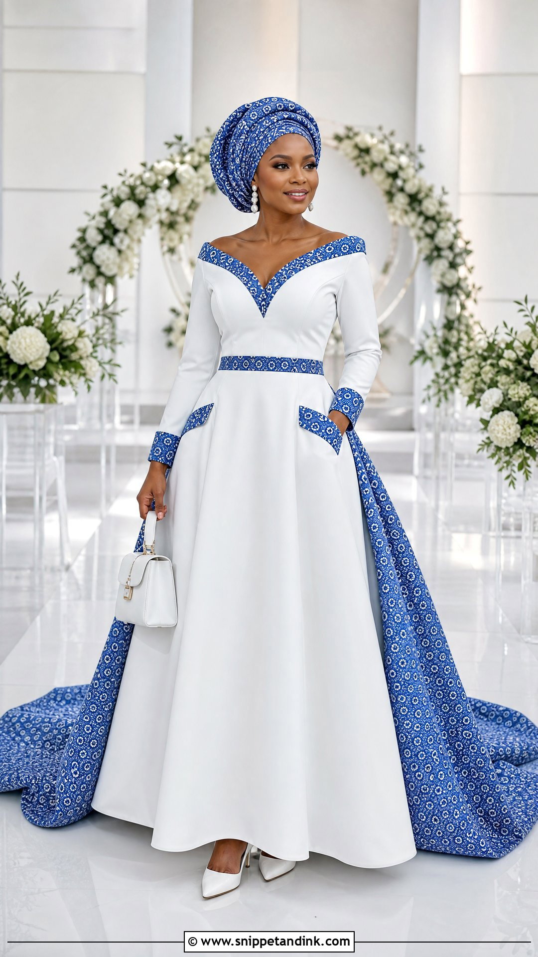 White Shweshwe Wedding Dress - Snippet and Ink - 20 South African Wedding Dress Ideas