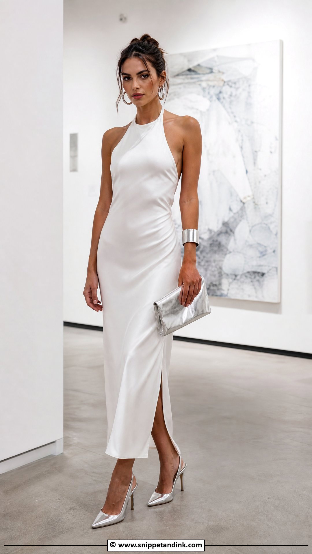 White Silk Dress With Silver Accessories - Snippet and Ink - 30 White Silk Dress Ideas