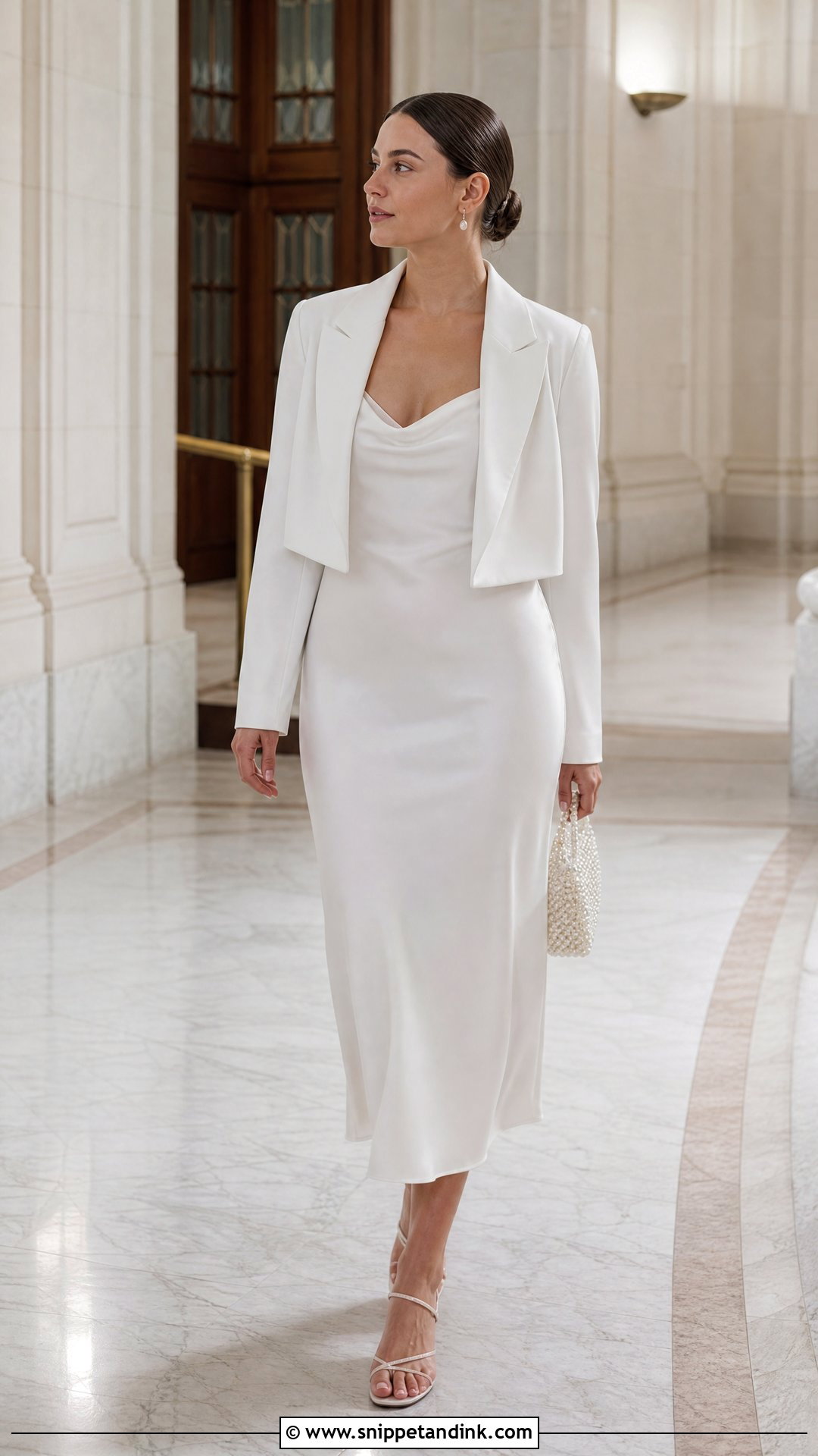 White Silk Slip Courthouse Wedding Dress - Snippet and Ink - 20 White Courthouse Wedding Dress Ideas
