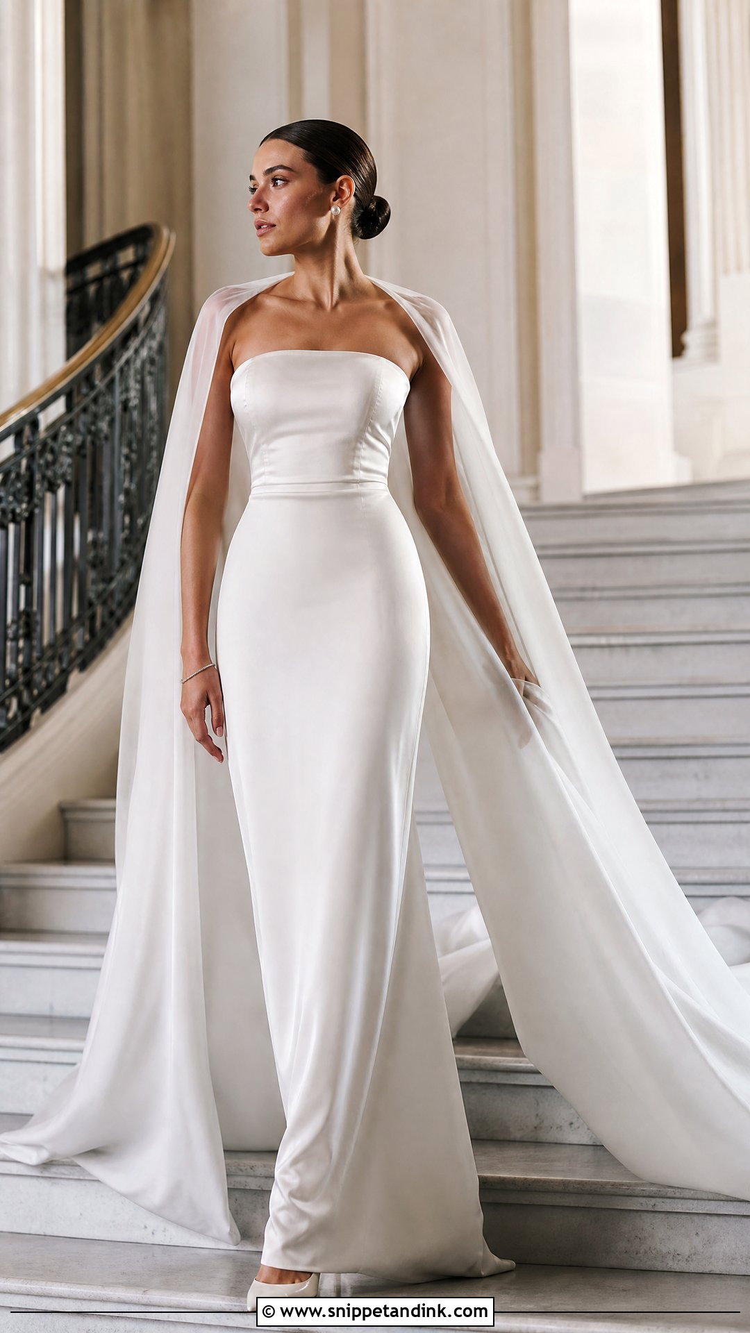 White Silk Wedding Dress With Cape - Snippet and Ink - 20 White Silk Wedding Dress Ideas