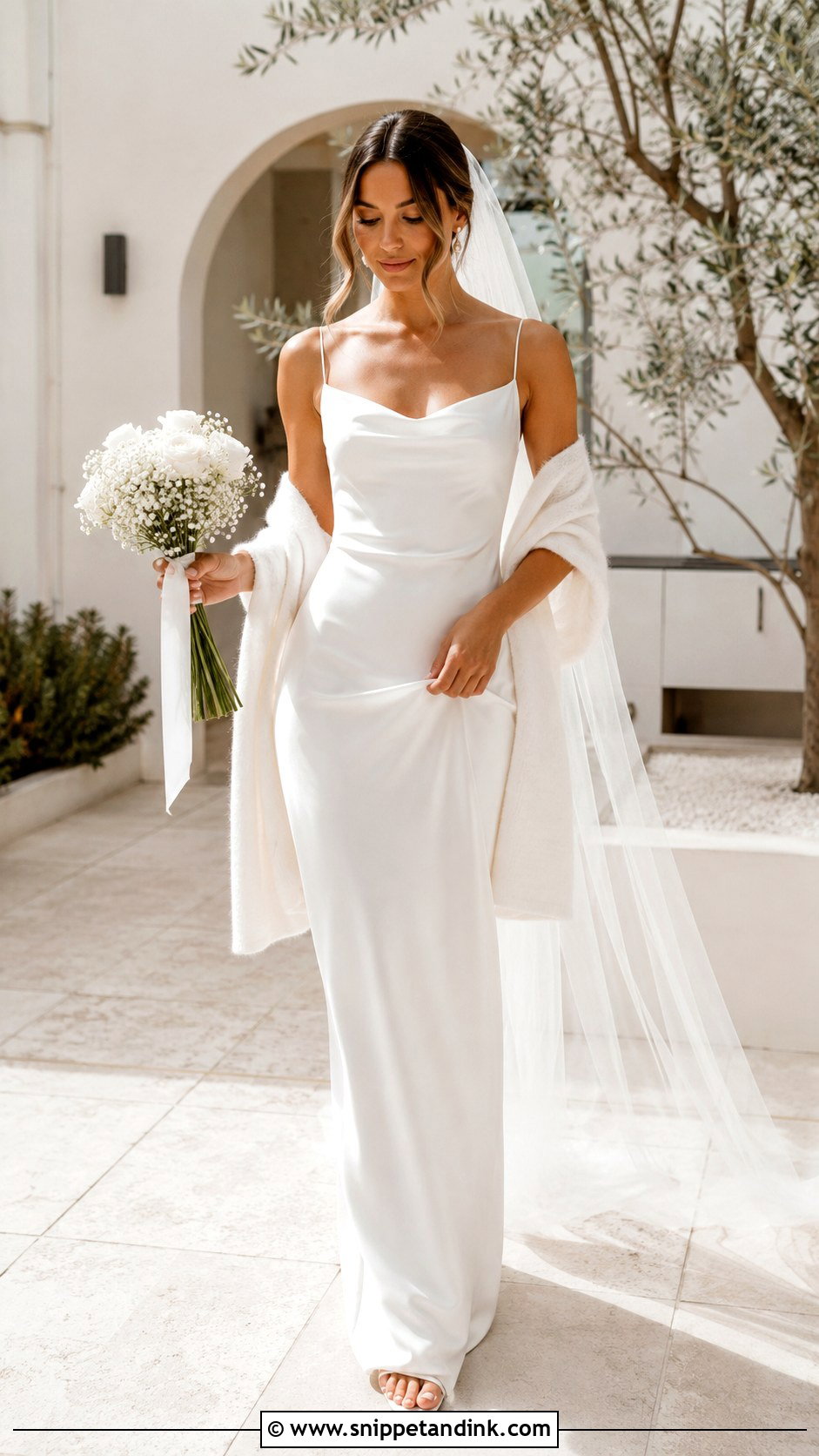 White Slip Bridal Gown - Snippet and Ink - 25 White Bridal Gown Ideas