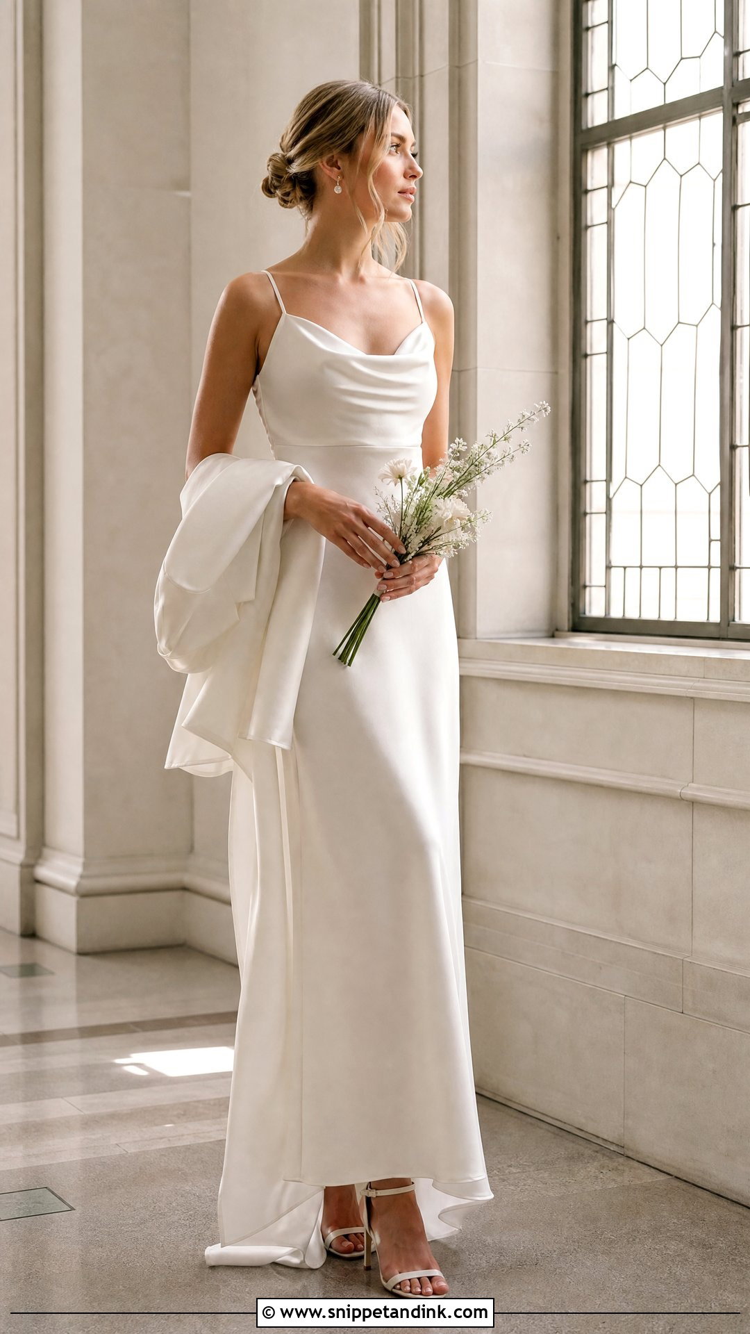 White Slip Maxi Court Wedding Dress - Snippet and Ink - 20 White Court Wedding Dress Ideas