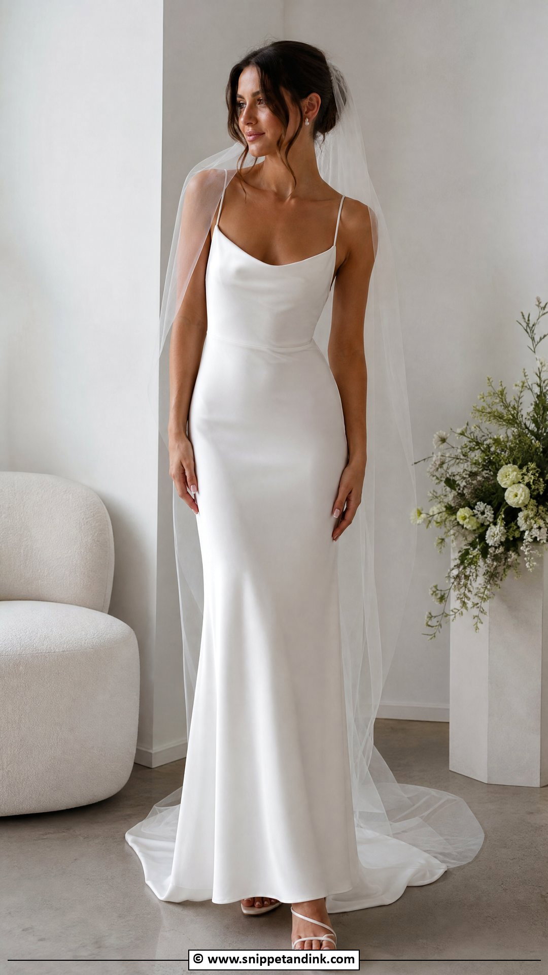 White Slip Wedding Dress - Snippet and Ink - 30 White Wedding Dress Ideas