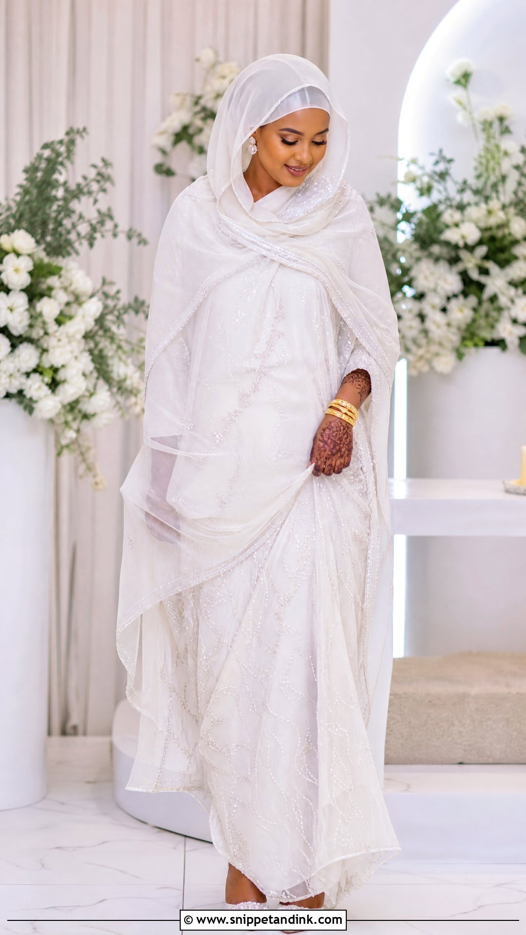 White Somali Bride Dirac Outfit - Snippet and Ink - 25 Somali Bride Ideas