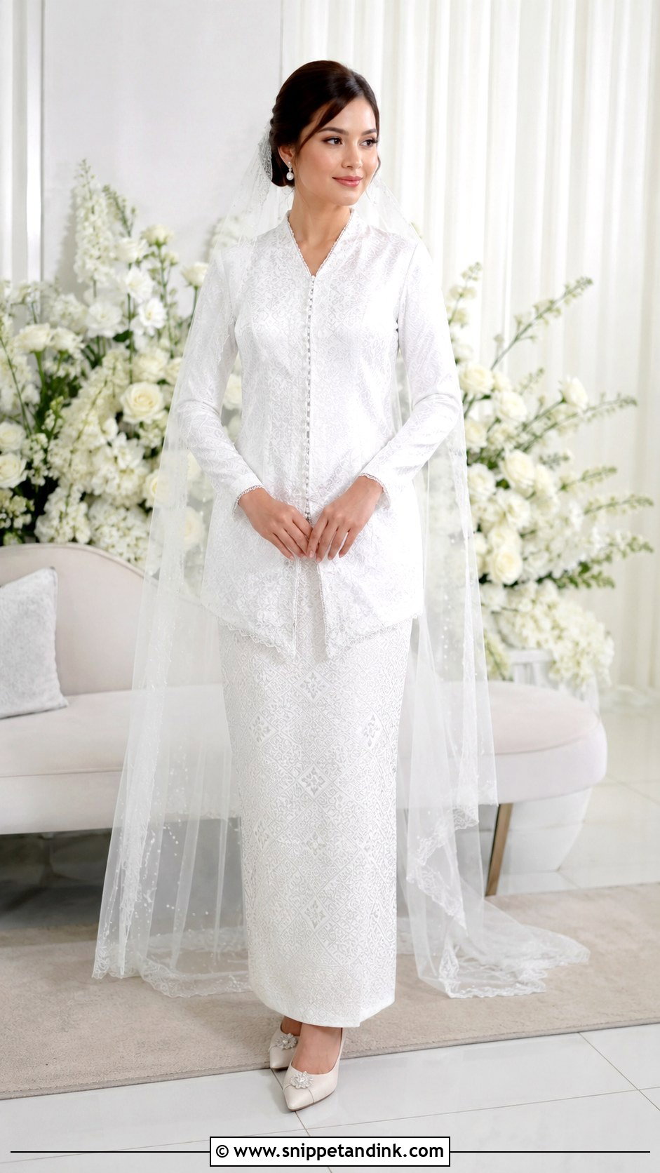 White Songket Wedding Dress - Snippet and Ink - 30 Songket Wedding Dress Ideas