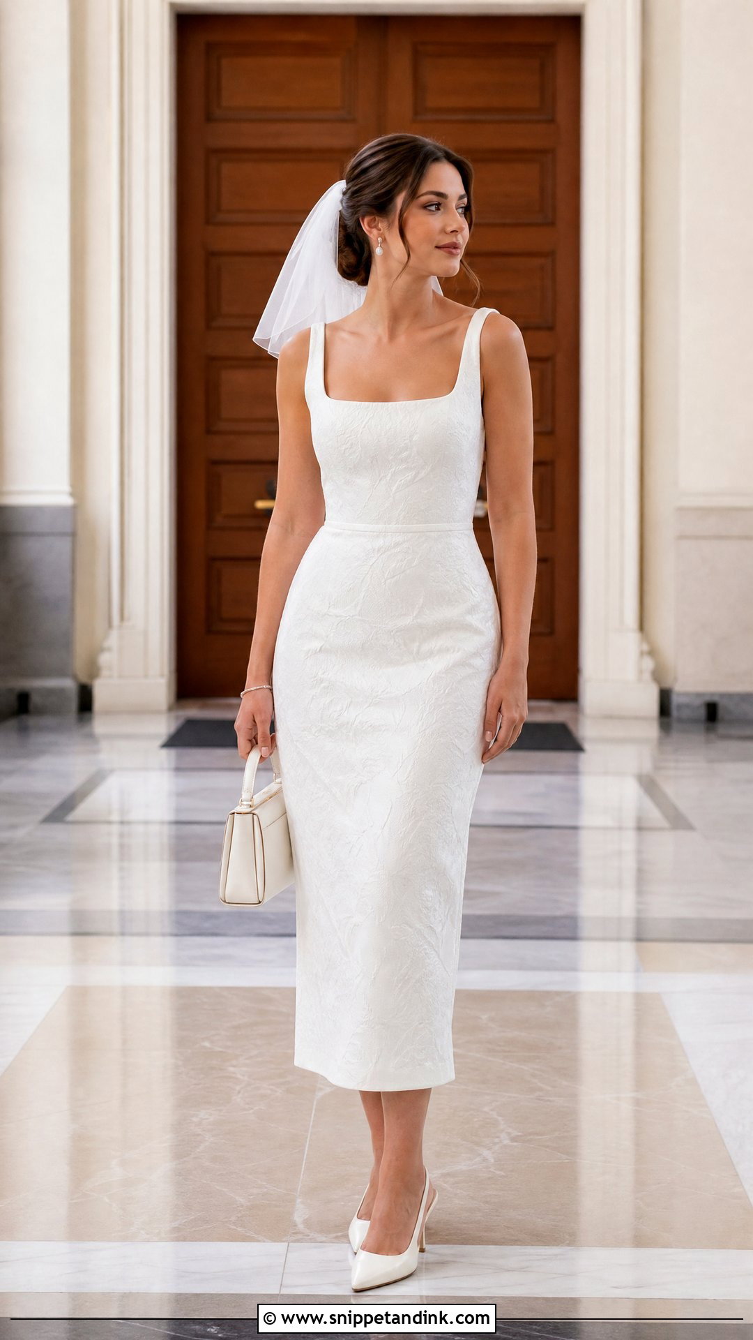 White Square Neck Civil Wedding Dress - Snippet and Ink - 20 White Civil Wedding Dress Ideas