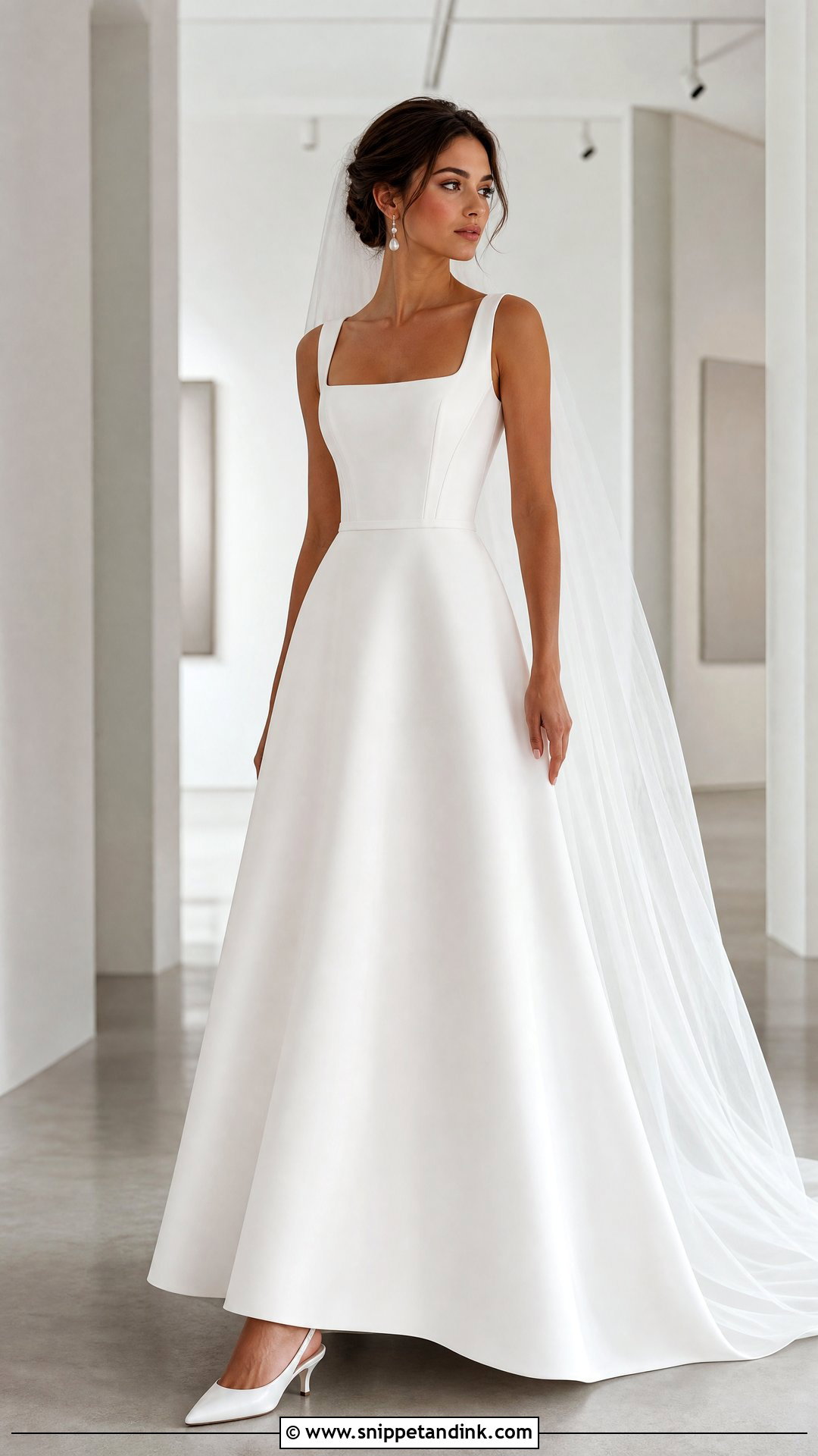 White Square Neck Corset Wedding Dress - Snippet and Ink - 20 White Corset Wedding Dress Ideas