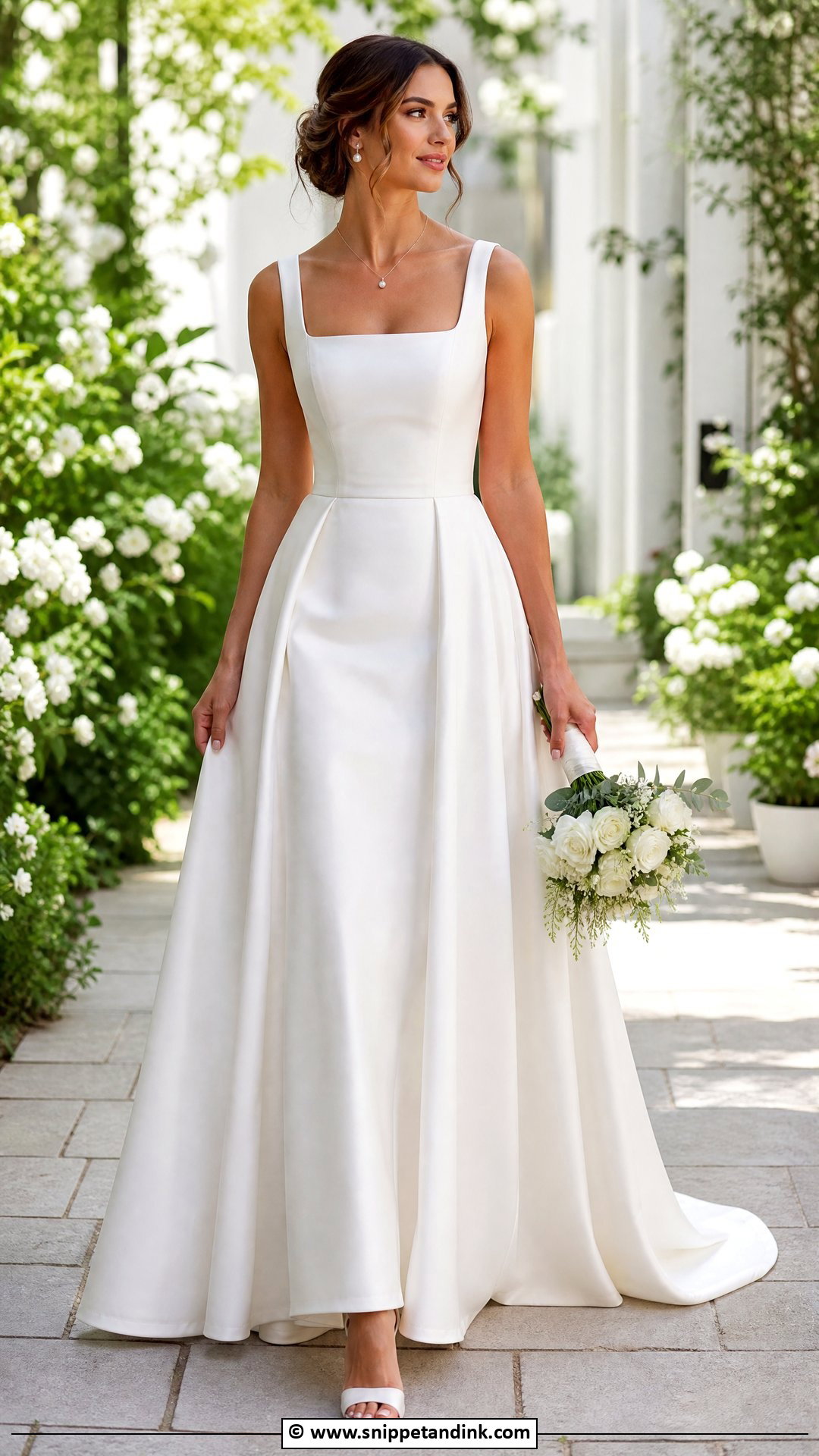 White Square Neck Wedding Dress - Snippet and Ink - 30 White Wedding Dress Ideas
