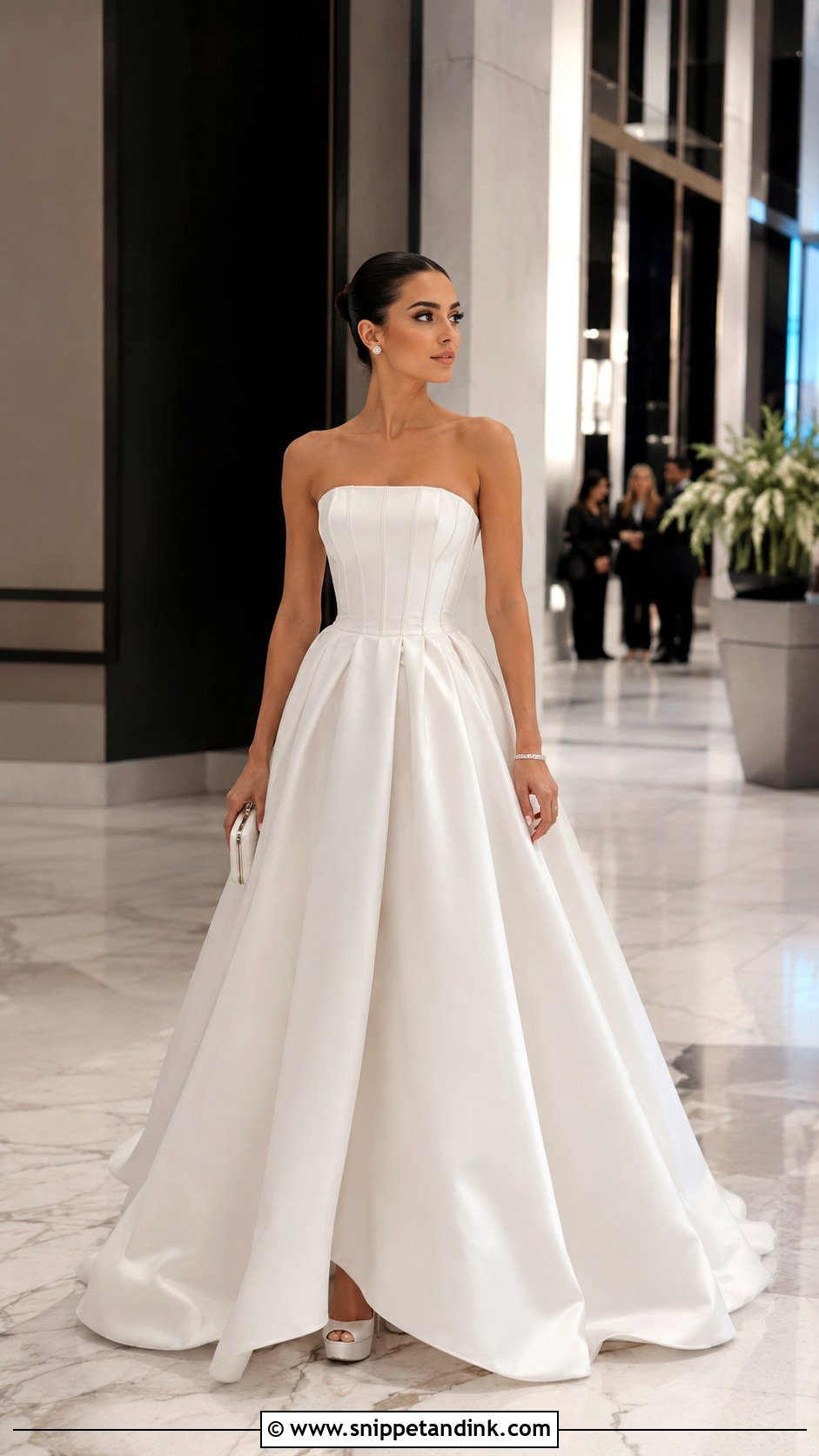 White Strapless Ball Gown - Snippet and Ink - 20 Elegant White Gown Ideas