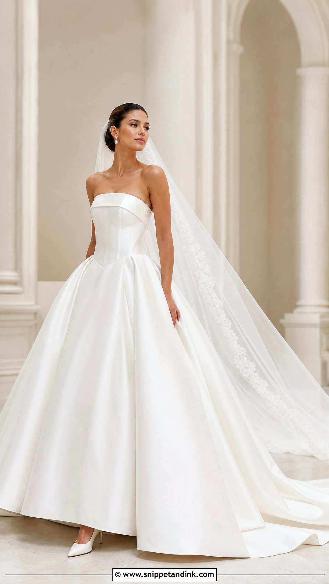 White Strapless Ball Gown Bridal Dress - Snippet and Ink - 25 White Bridal Dress Ideas