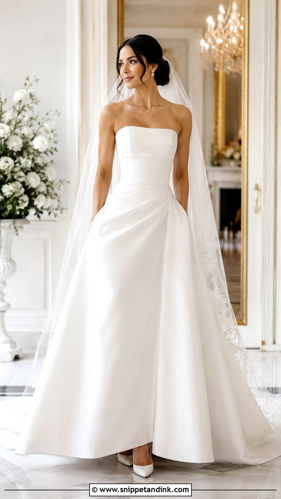White Strapless Bridal Gown - Snippet and Ink - 25 White Bridal Gown Ideas