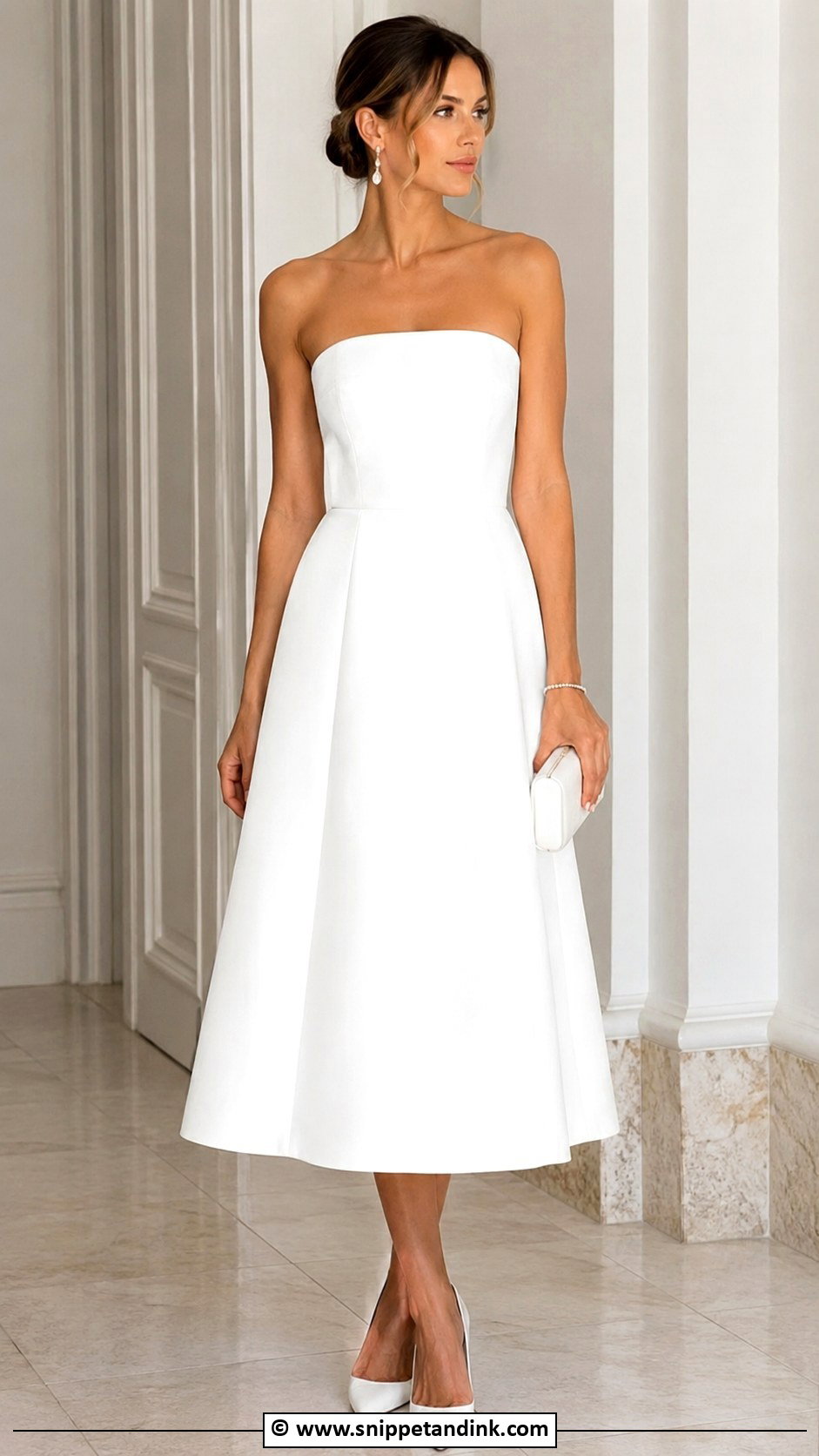 White Strapless Civil Wedding Dress - Snippet and Ink - 30 Classy Civil Wedding Dresses
