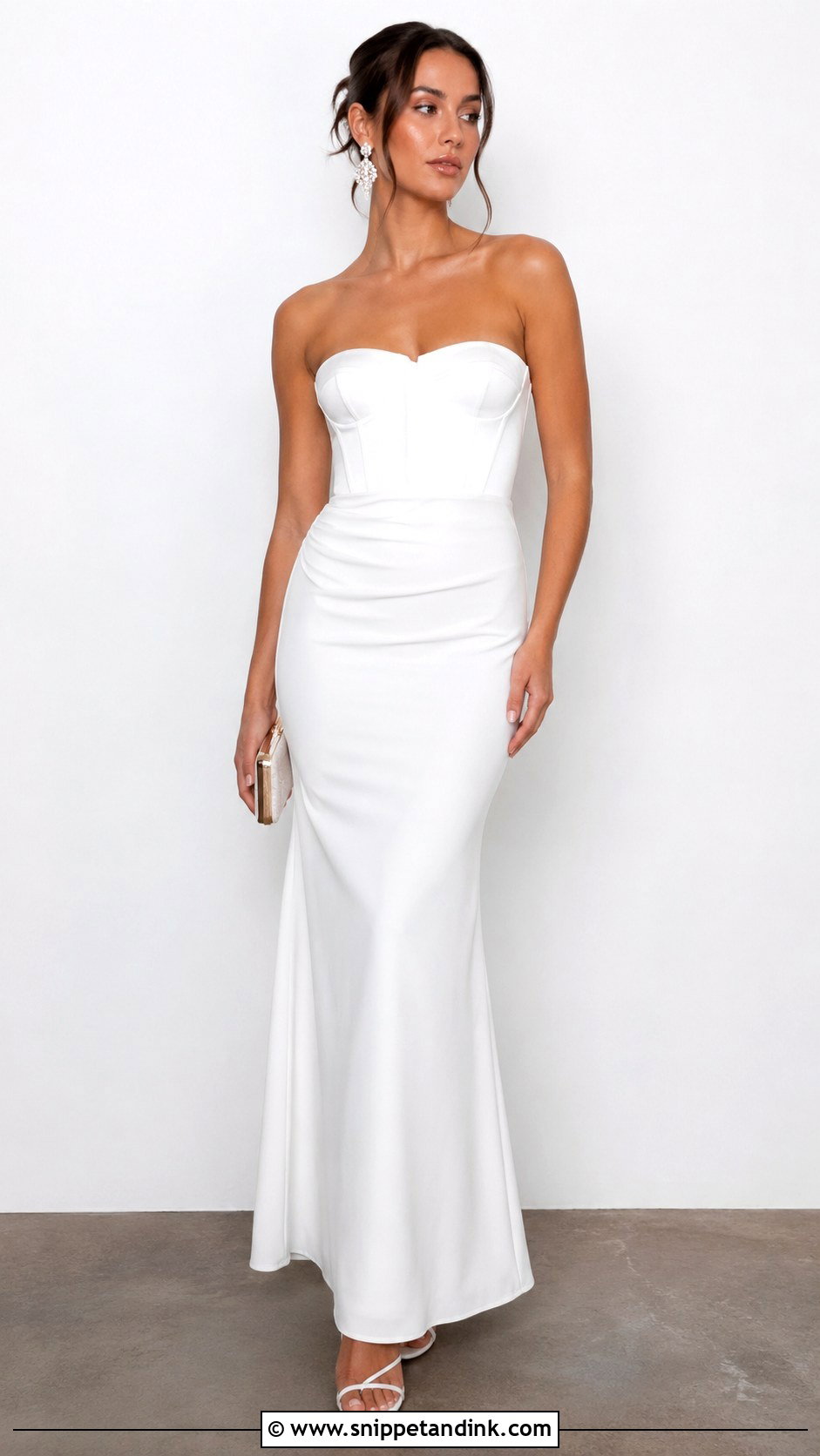 White Strapless Gown - Snippet and Ink - 30 White Gowns