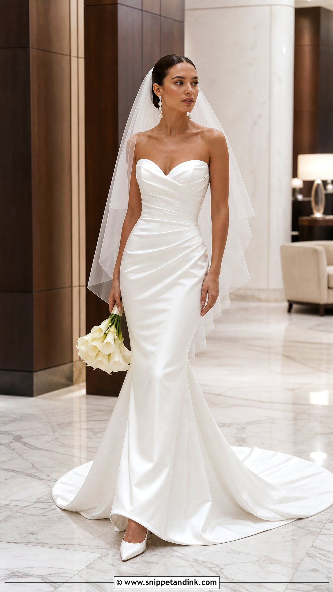 White Strapless Satin Mermaid Wedding Dress - Snippet and Ink - 20 White Mermaid Wedding Dress Ideas