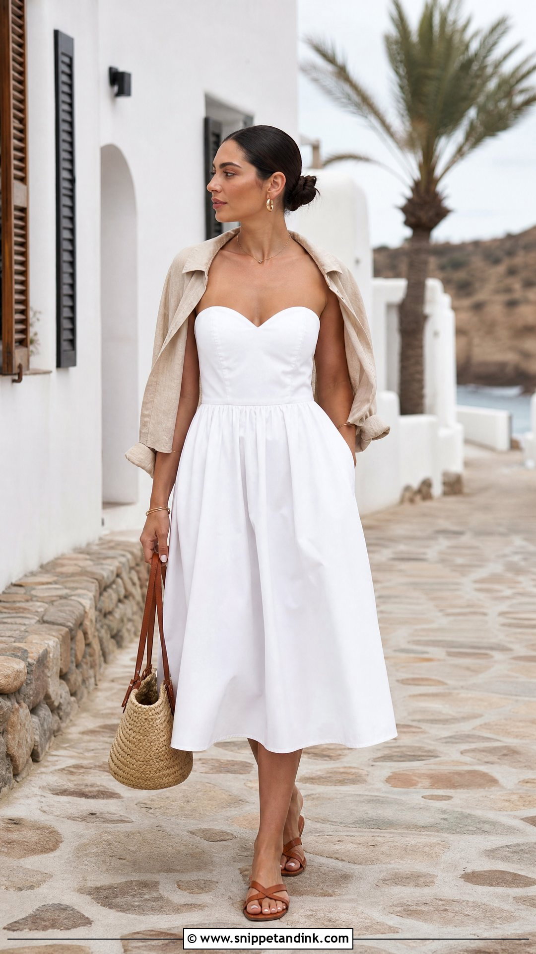White Strapless Sweetheart Neckline A Line Dress - Snippet and Ink - 20 Strapless Sweetheart Neckline Ideas