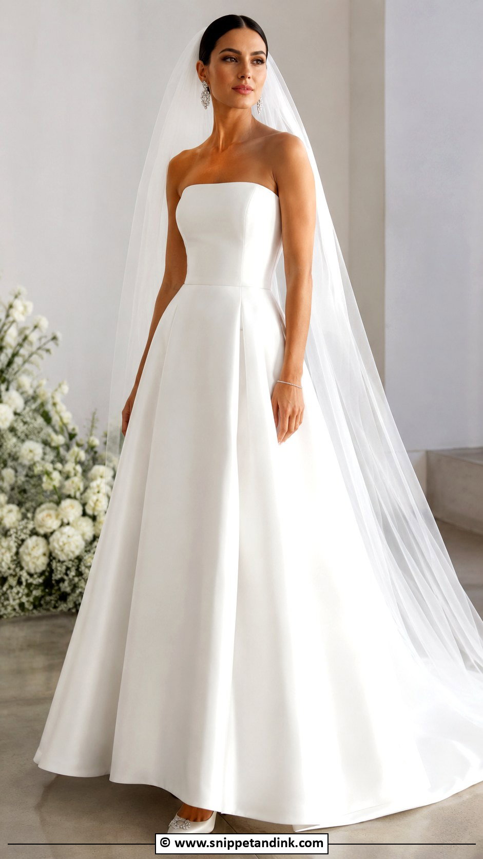 White Strapless Wedding Dress - Snippet and Ink - 35 White Wedding Dresses