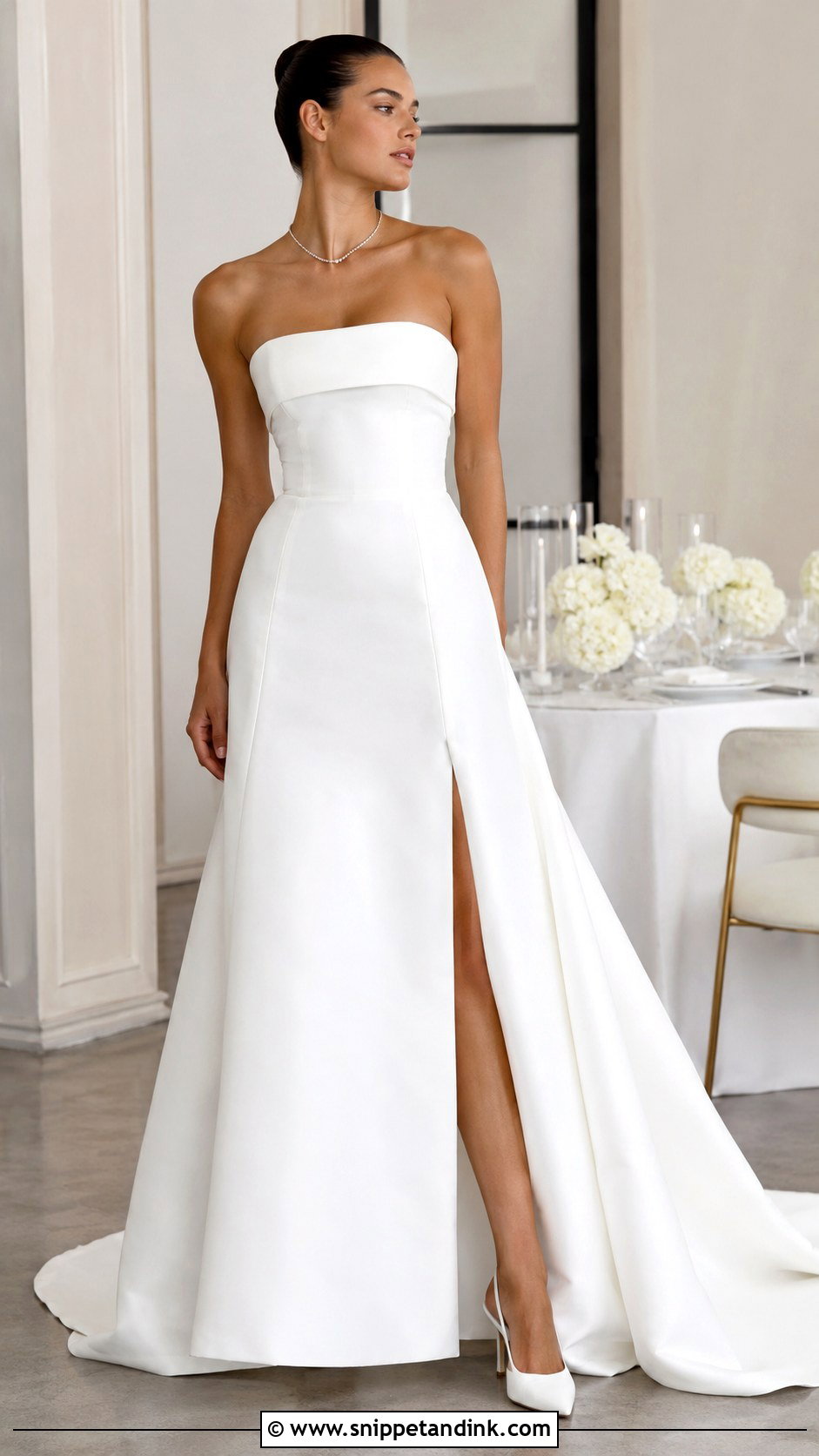 White Strapless Wedding Dress - Snippet and Ink - 25 Simple White Wedding Dress Ideas