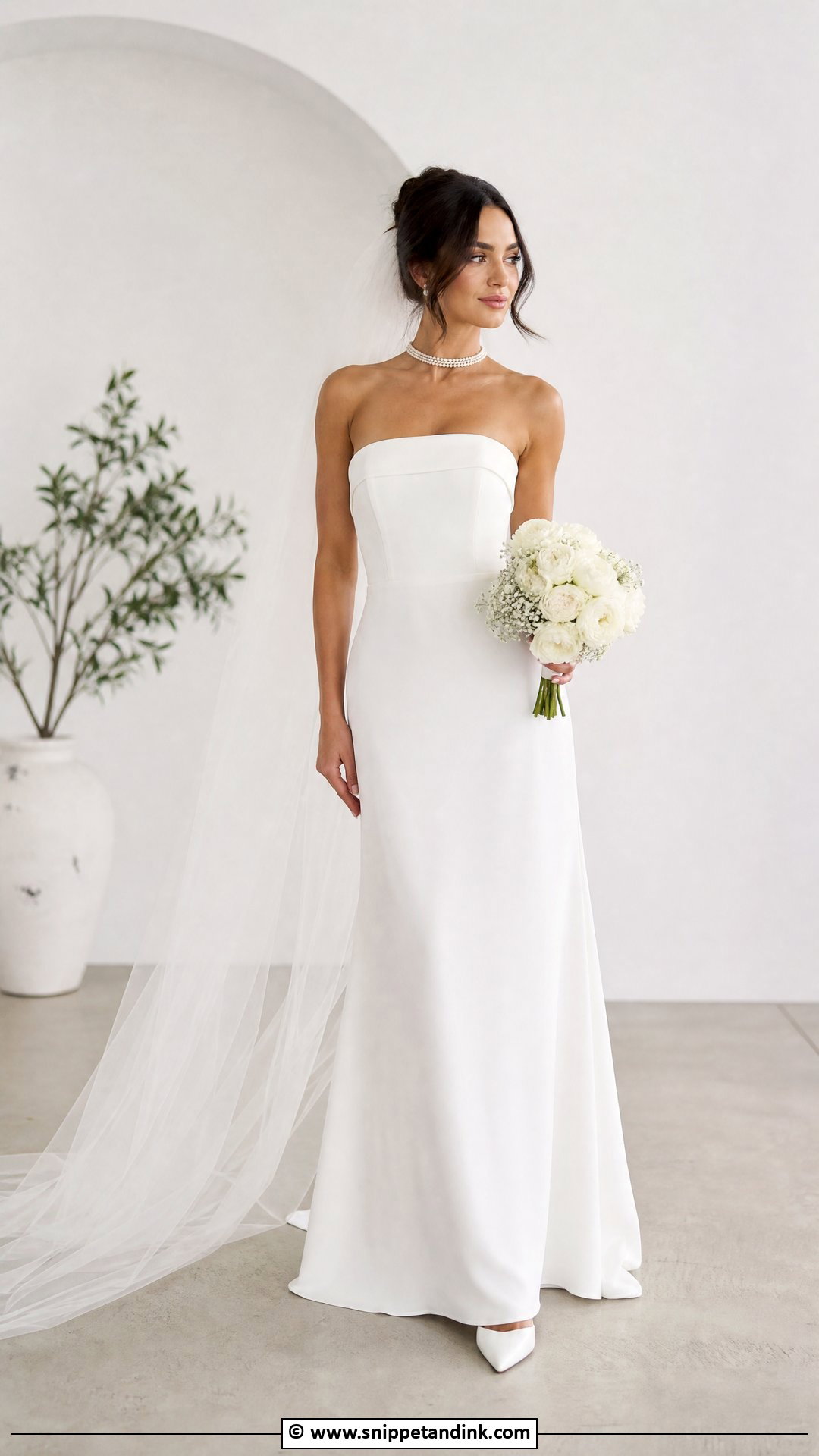 White Strapless Wedding Dress - Snippet and Ink - 30 White Wedding Dress Ideas