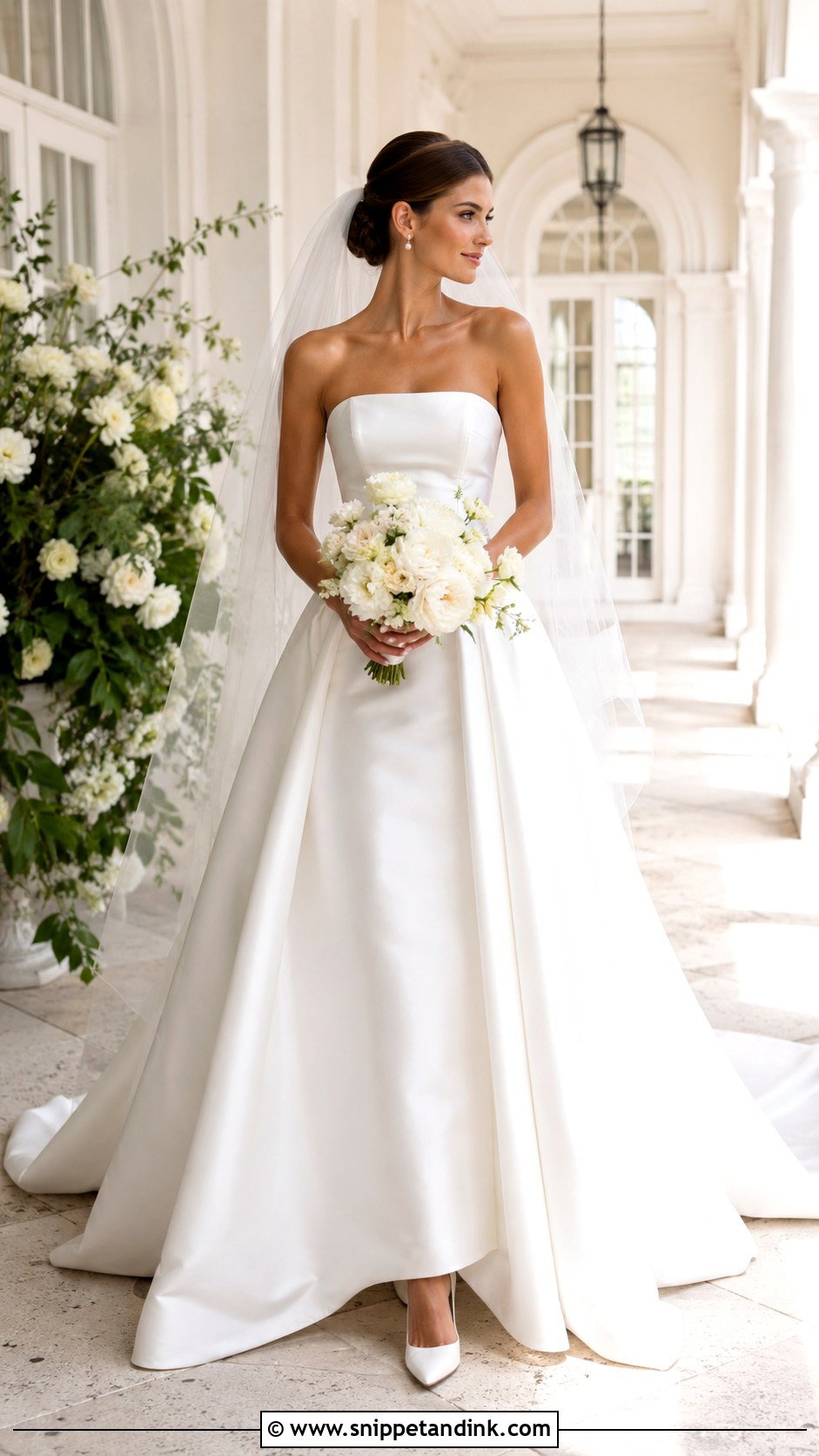 White Strapless Wedding Gown - Snippet and Ink - 25 White Wedding Gowns