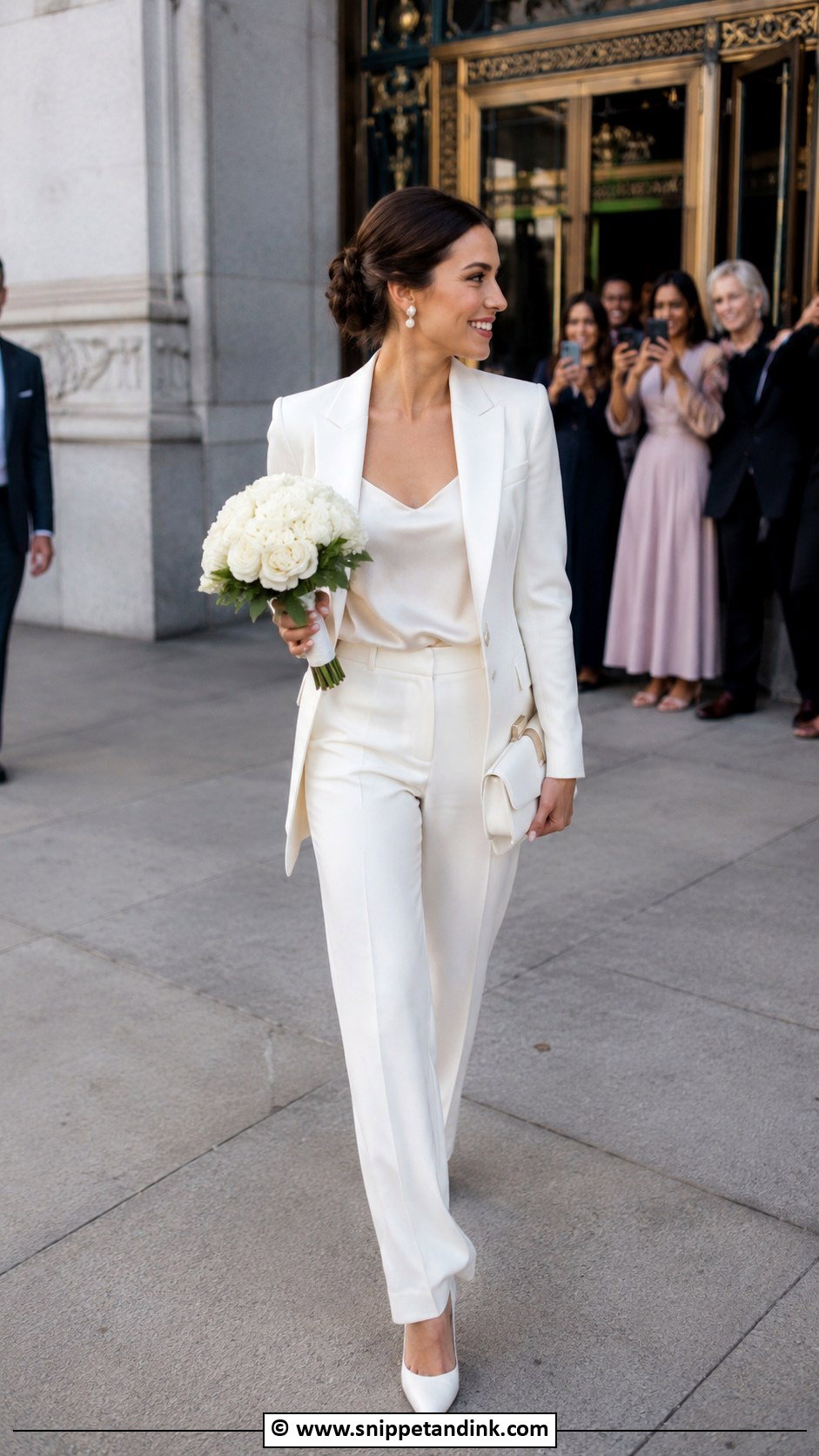 White Suit For Courthouse Wedding - Snippet and Ink - 30 Civil Wedding Dresses Courts