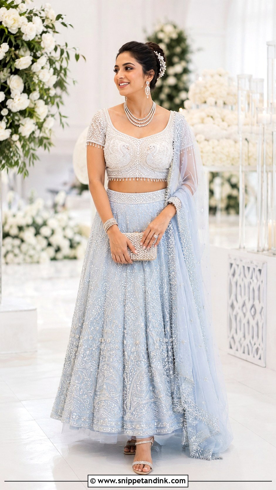 White Swan Maggam Work Bridal Blouse - Snippet and Ink - 20 Bride Maggam Work Blouses Ideas