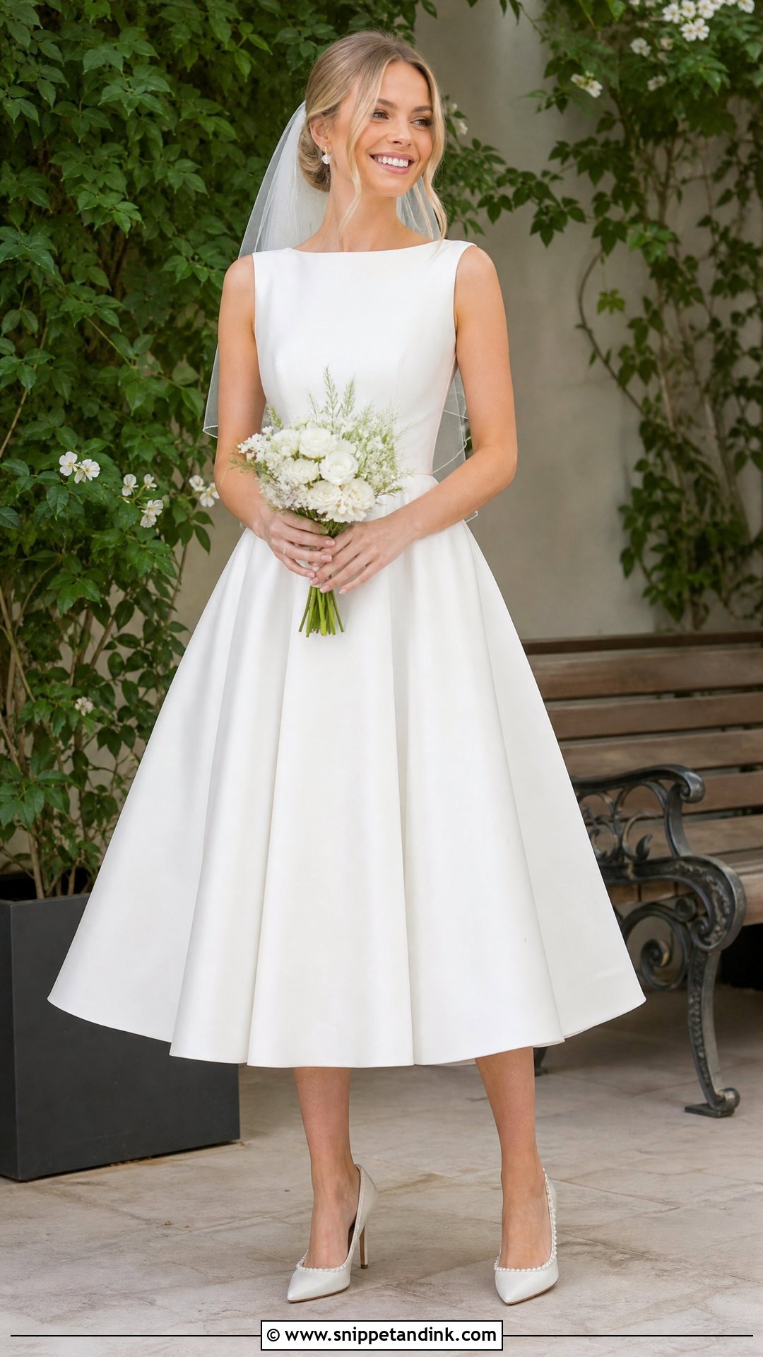 White Tea Length Bridal Dress - Snippet and Ink - 25 White Bridal Dress Ideas