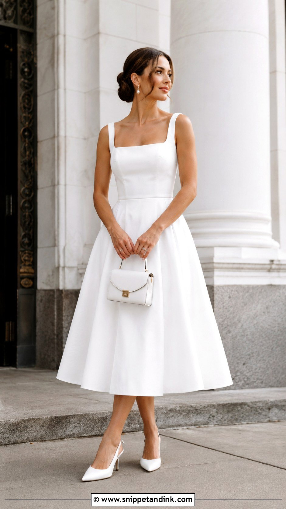 White Tea Length Bridal Event Dress - Snippet and Ink - 20 Bridal Event Dresses