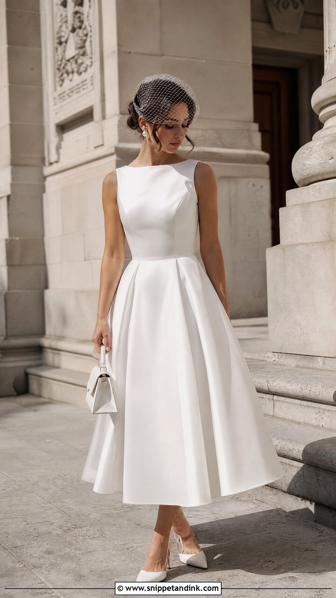 White Tea Length Elopement Dress - Snippet and Ink - 20 White Elopement Dress Ideas