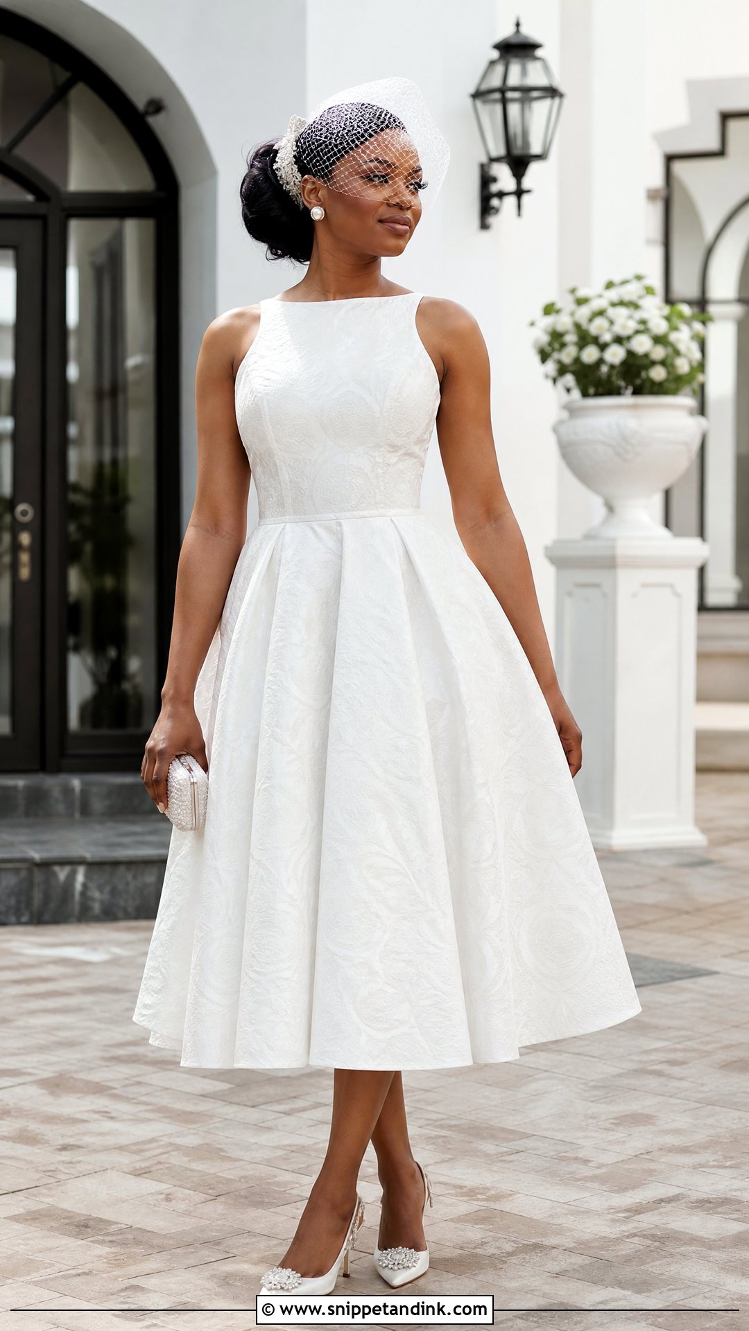 White Tea Length Registry Dress - Snippet and Ink - 20 Registry Dress Nigeria Ideas